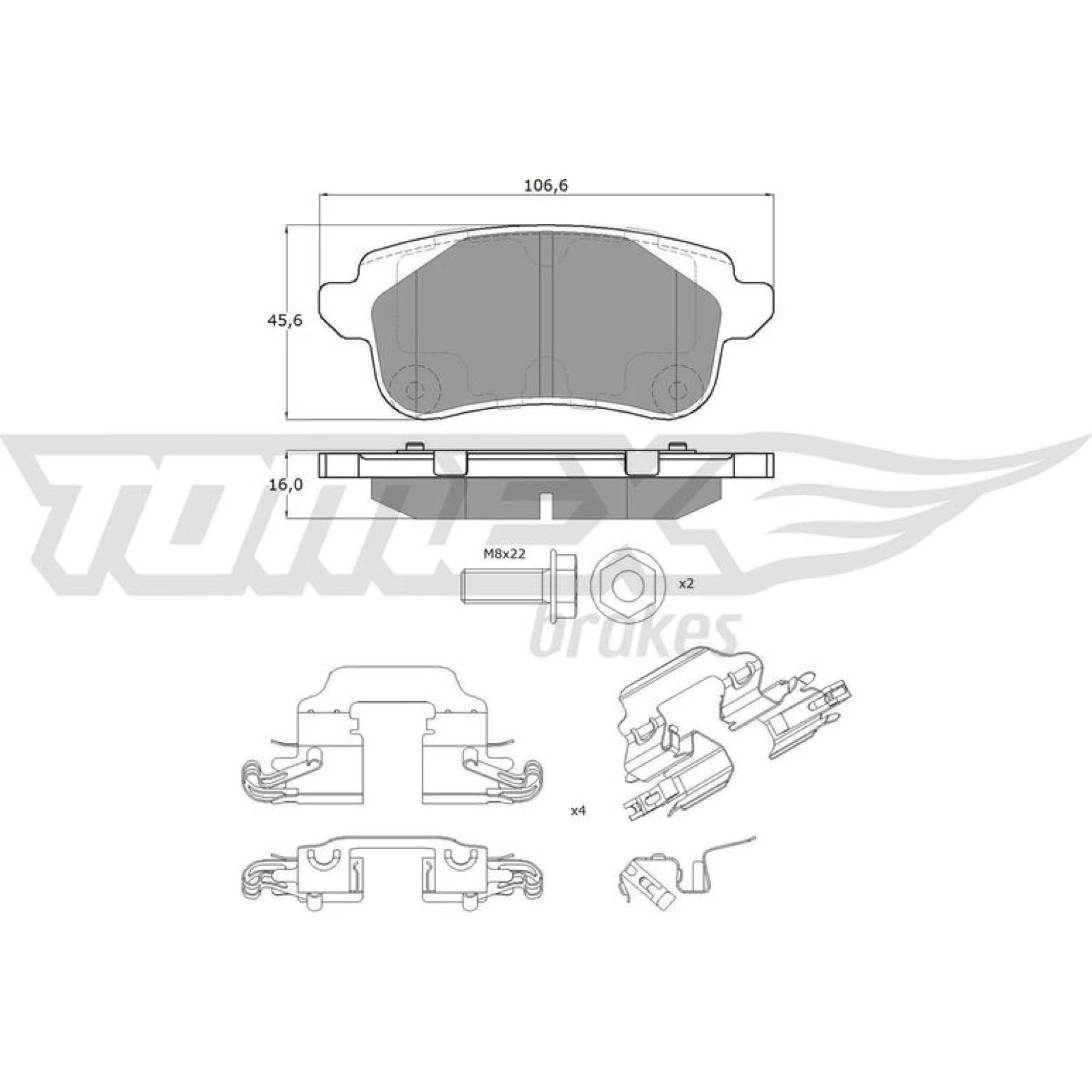 TOMEX brakes Bremsbelagsatz, Scheibenbremse TX 18-66