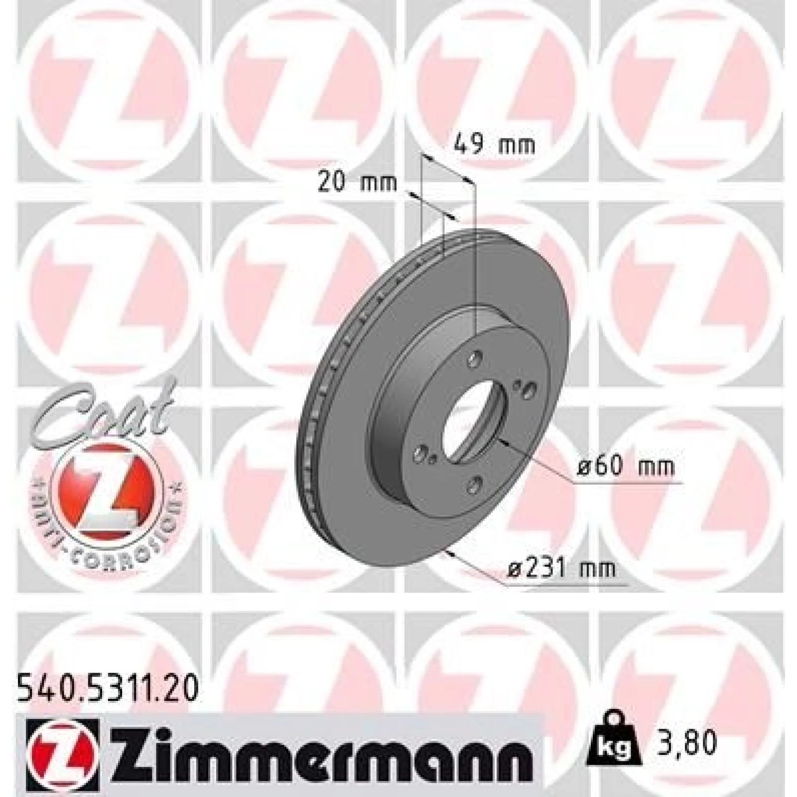 ZIMMERMANN Bremsscheibe 540.5311.20
