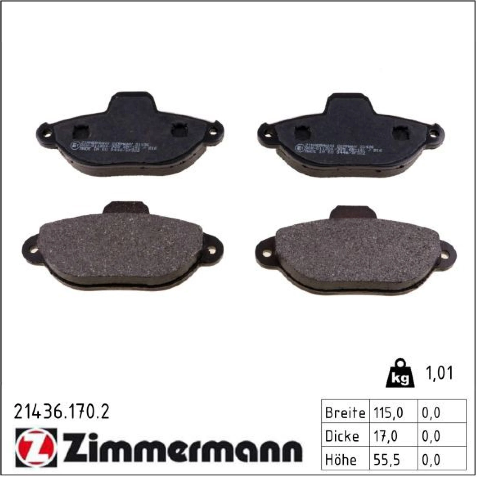 ZIMMERMANN Bremsbeläge 21436.170.2