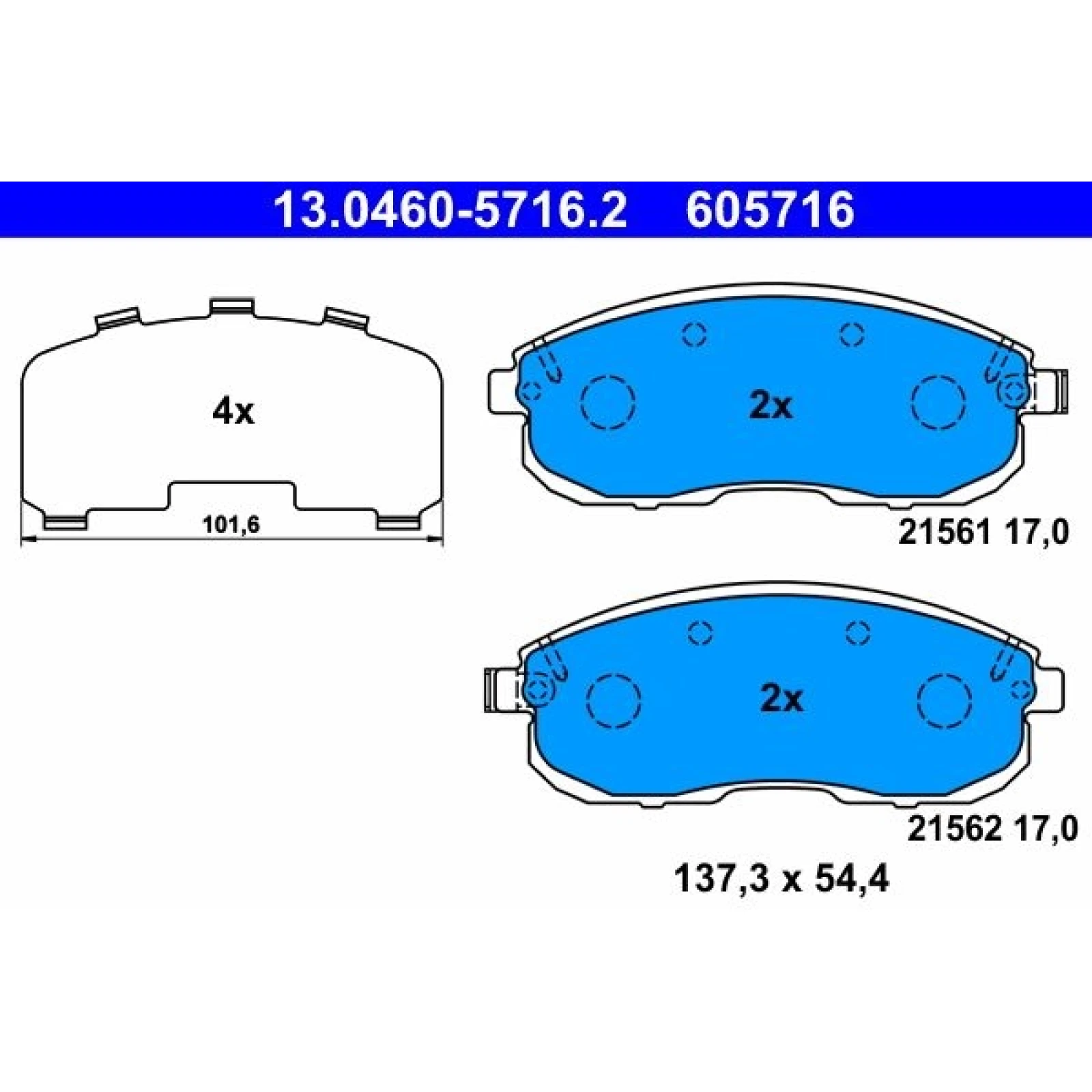 Bremsbelagsatz Nissan P. Cube/Juke/Pulsar/Tiida 07 13.0460-5716.2