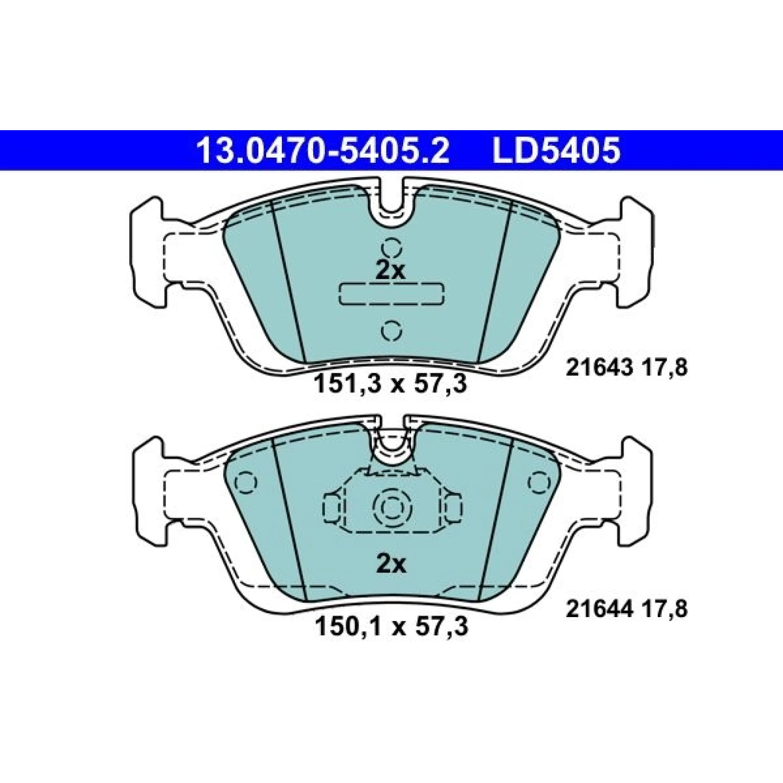 Bremsbelagsatz Bmw S. 3/Z3/Z4 90-09 Keramik 13.0470-5405.2