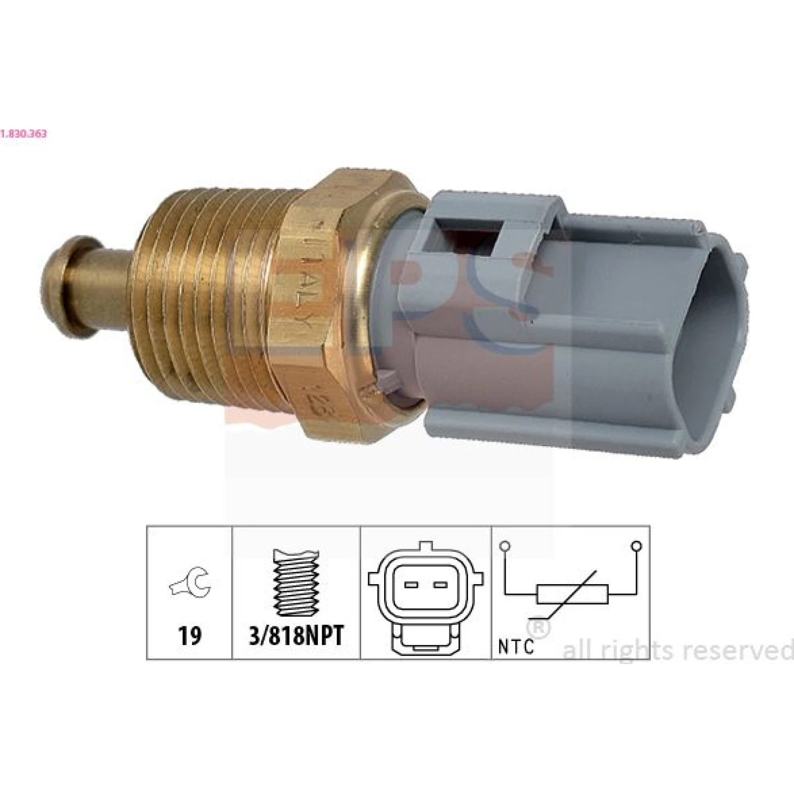 Sensor, Kühlmitteltemperatur 1.830.363