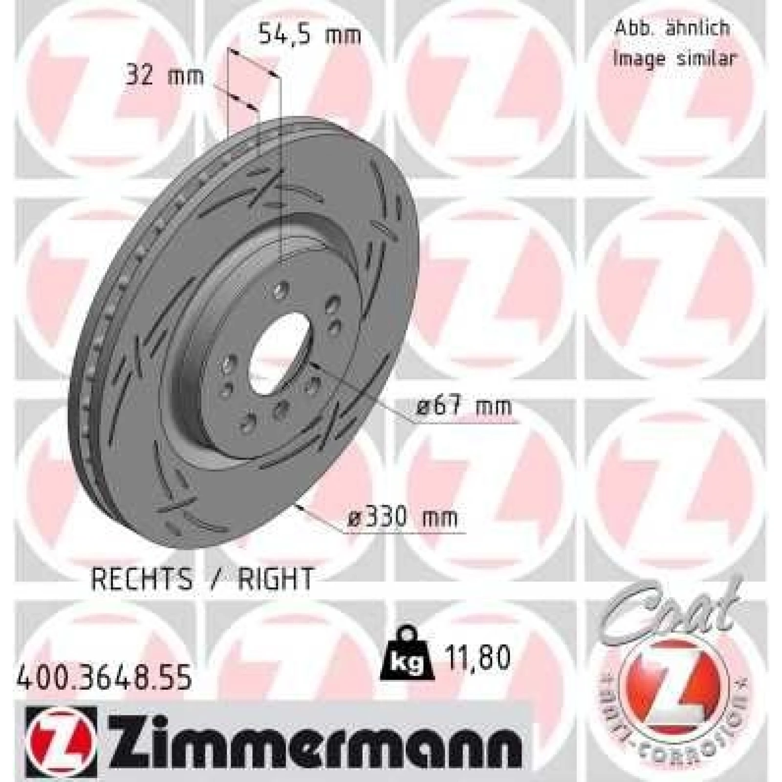 ZIMMERMANN Bremsscheibe 400.3648.55