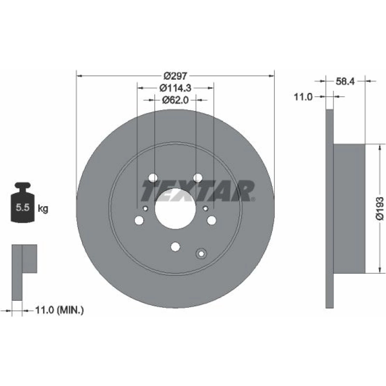 Textar Bremsscheibe Toyota T. Avensis 92222500