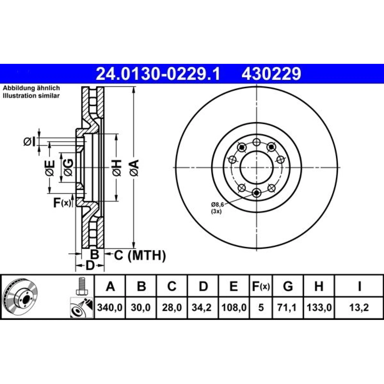 Bremsscheibe 24.0130-0229.1