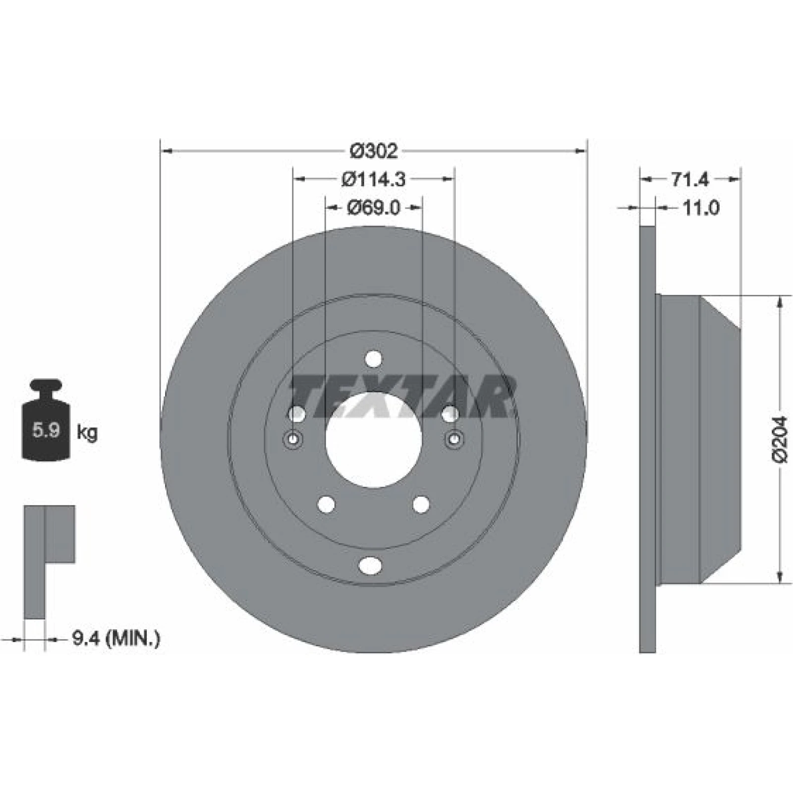 Bremsscheibe Kia T. Sorento 09-/Hyundaj Santa Fe 12 92223403