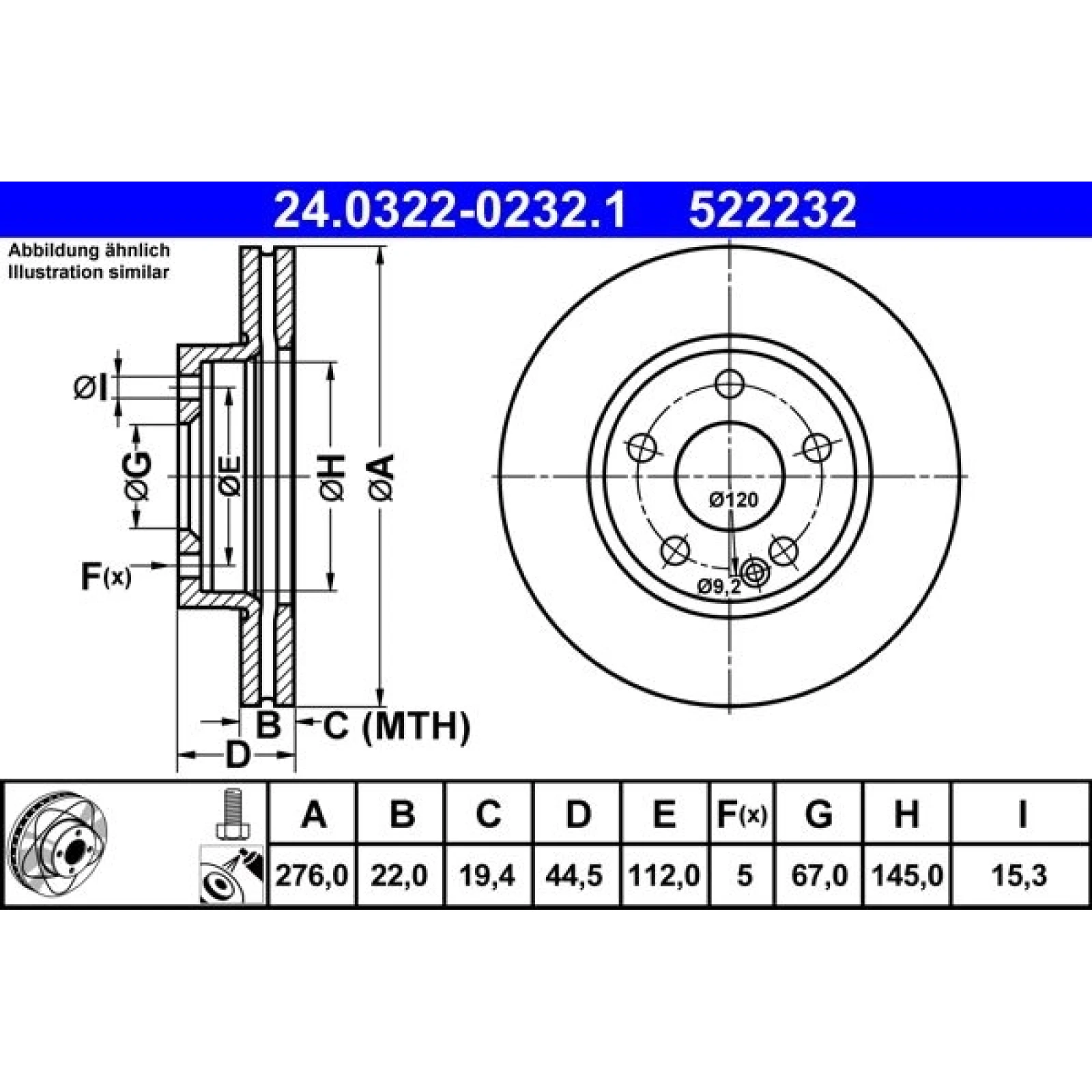 Bremsscheibe Db P. W169/W245 1,5-2,0 04-12 Power Disc 24.0322-0232.1