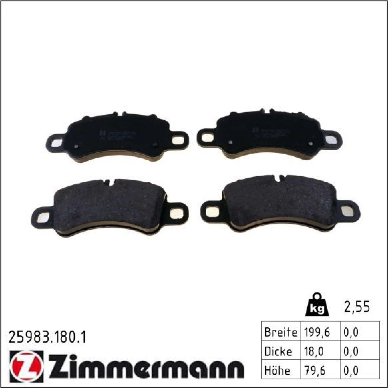 ZIMMERMANN Bremsbeläge 25983.180.1