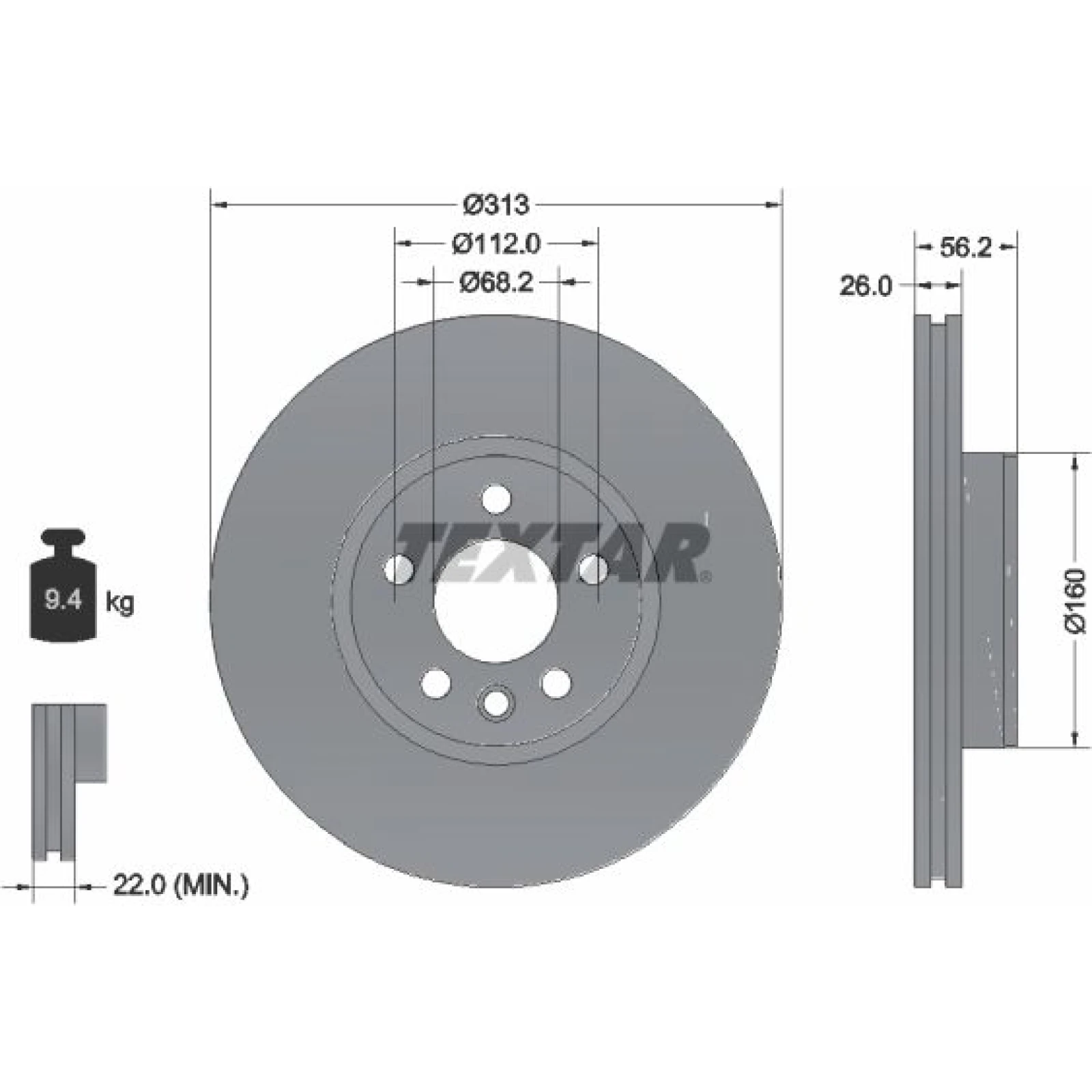 Textar Bremsscheibe 92109905
