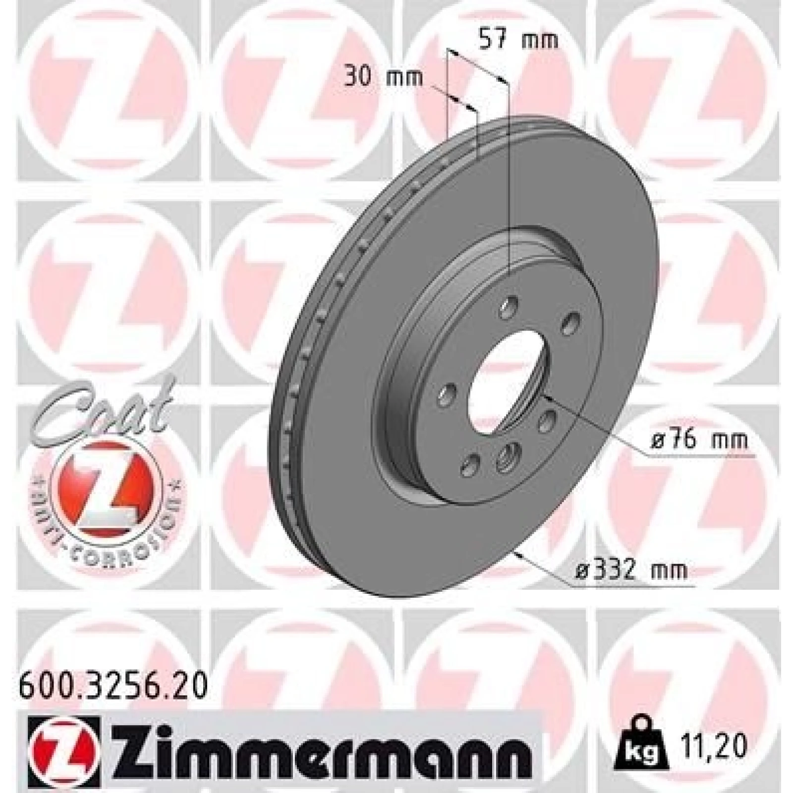 ZIMMERMANN Bremsscheibe 600.3256.20
