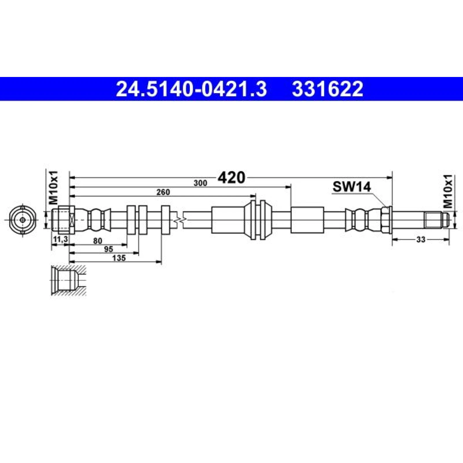 ATE Bremsschlauch 24.5140-0421.3