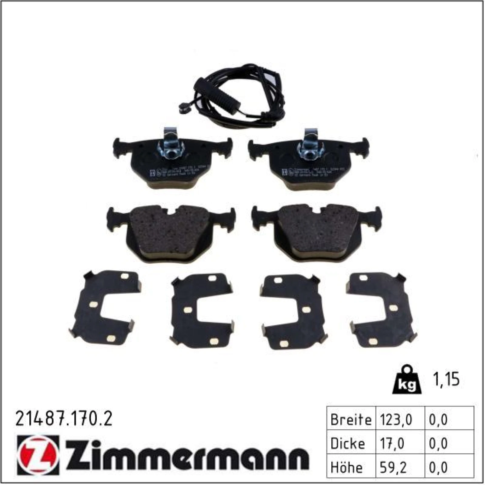 ZIMMERMANN Bremsbeläge 21487.170.2