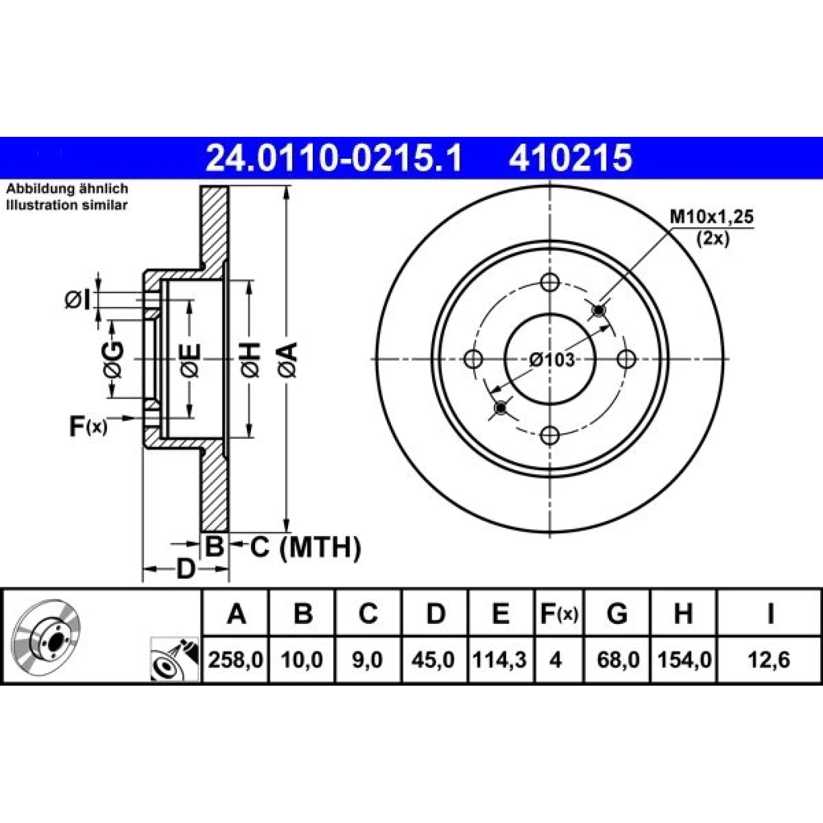 Bremsscheibe Nissan T. Almera 00-/Primera 90-02 24.0110-0215.1