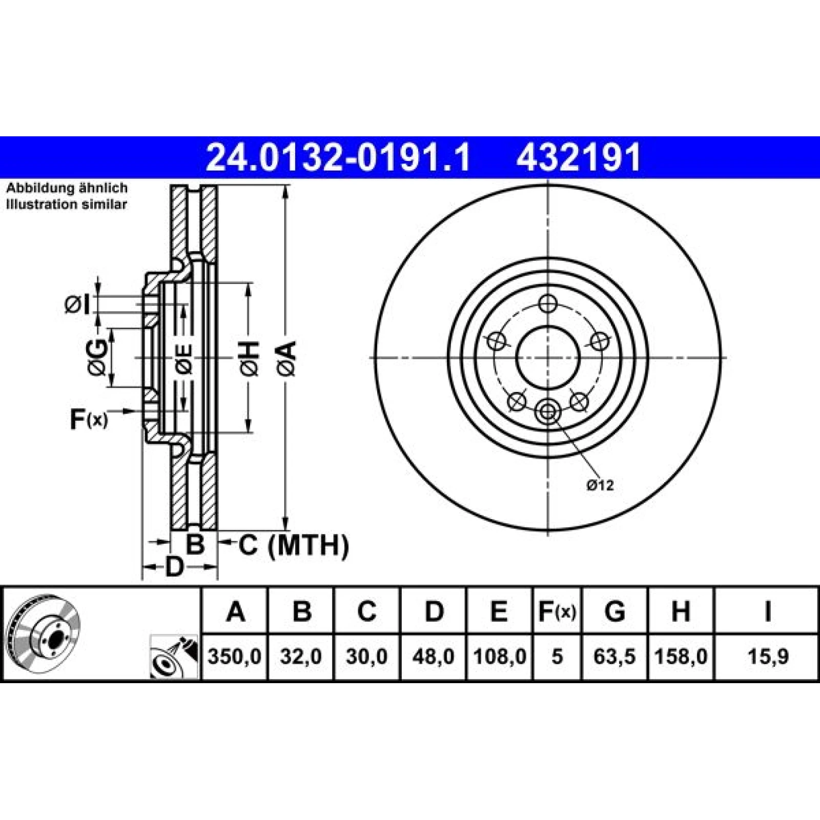 ATE Bremsscheibe 24.0132-0191