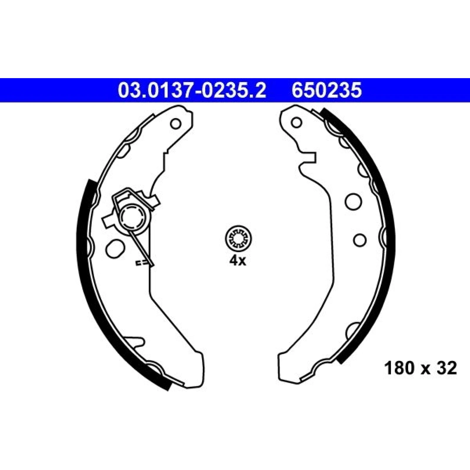 ATE Bremsbacken 03.0137-0235.2