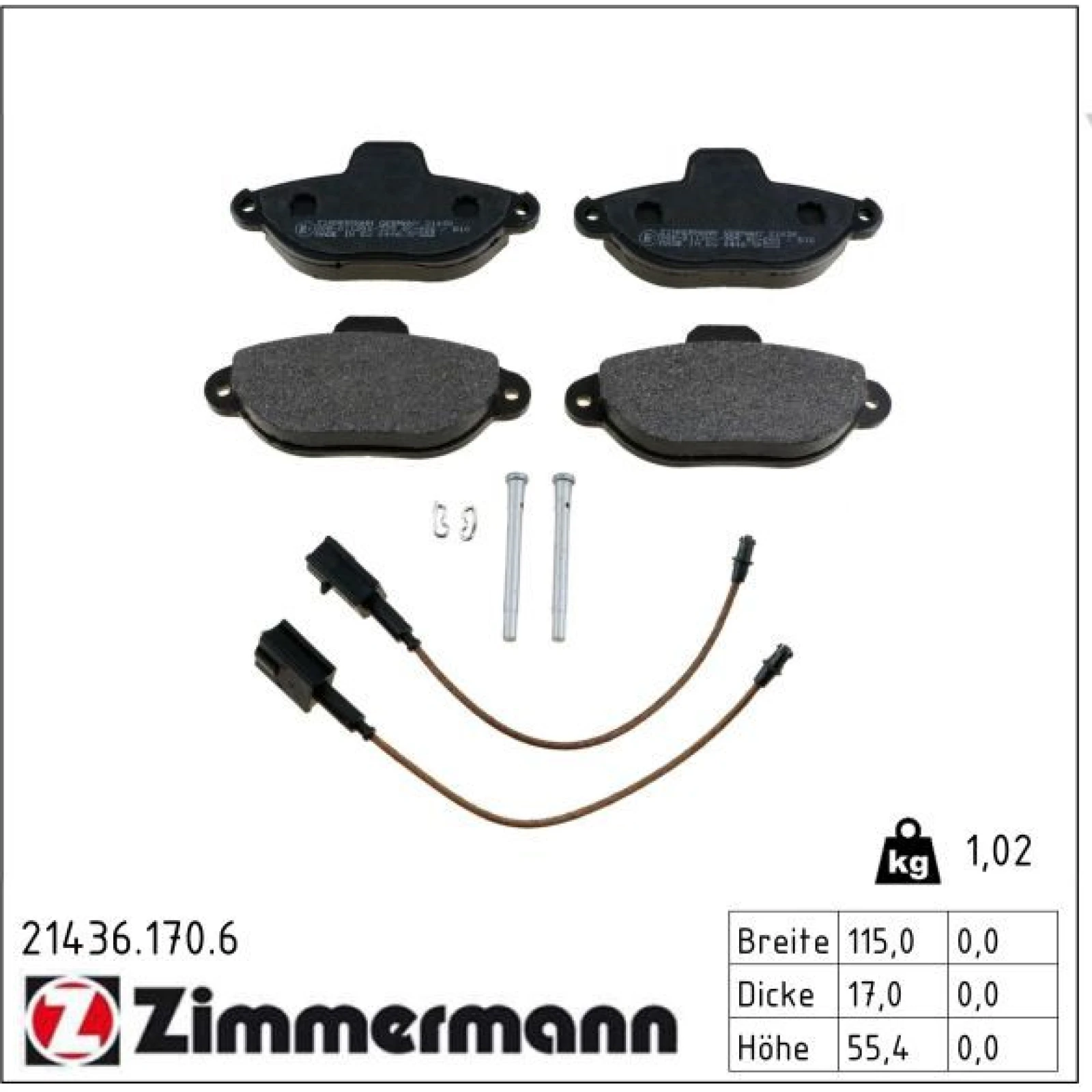 ZIMMERMANN Bremsbeläge 21436.170.6