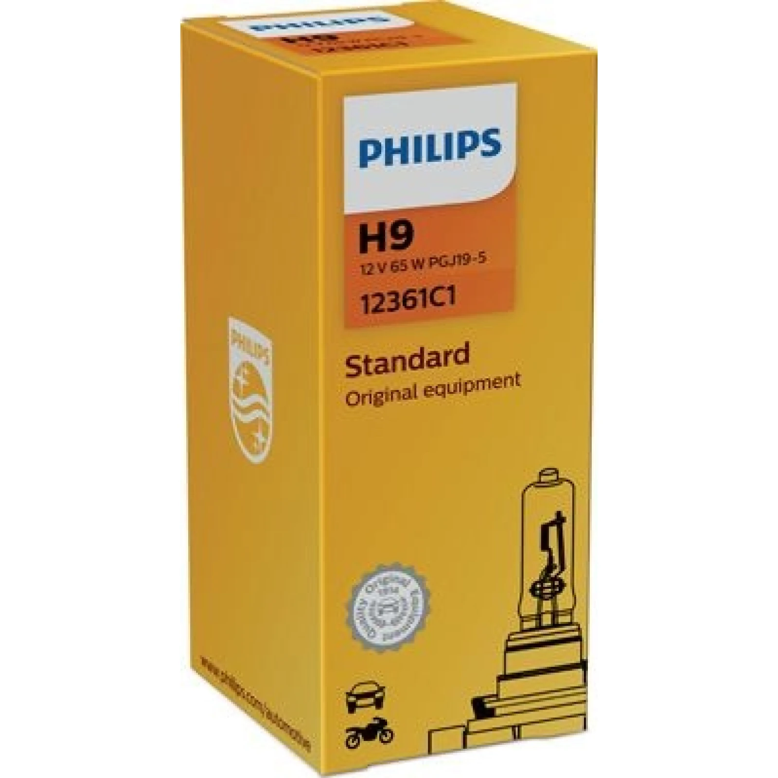 H9 12V 65W PGJ19-5 Vision Original equipment 1 Stück Philips 12361C1