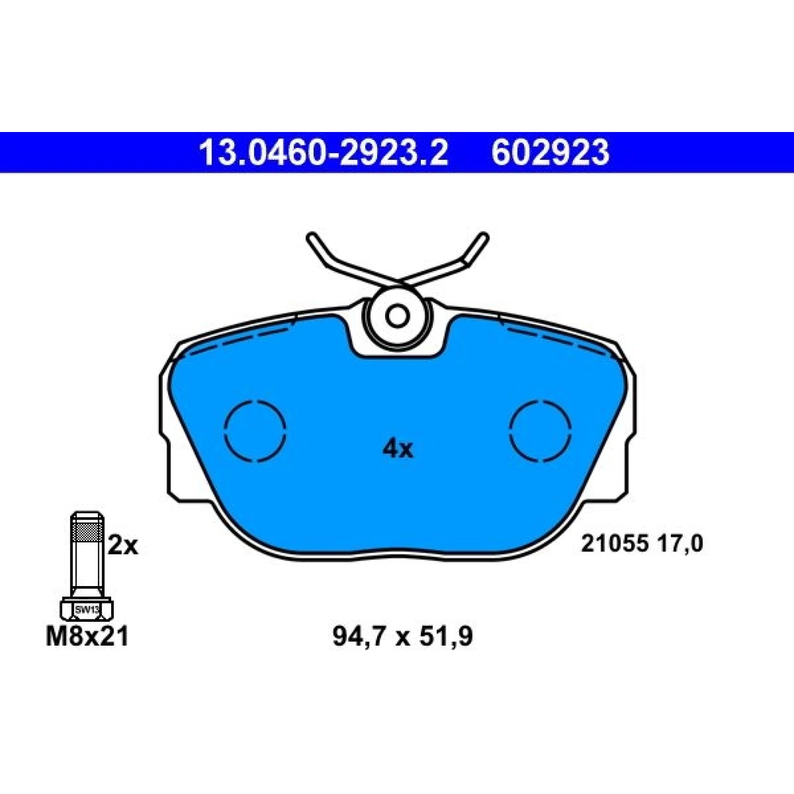 Bremsbelagsatz Db P. W201 1,8-2,6 82-93 13.0460-2923.2