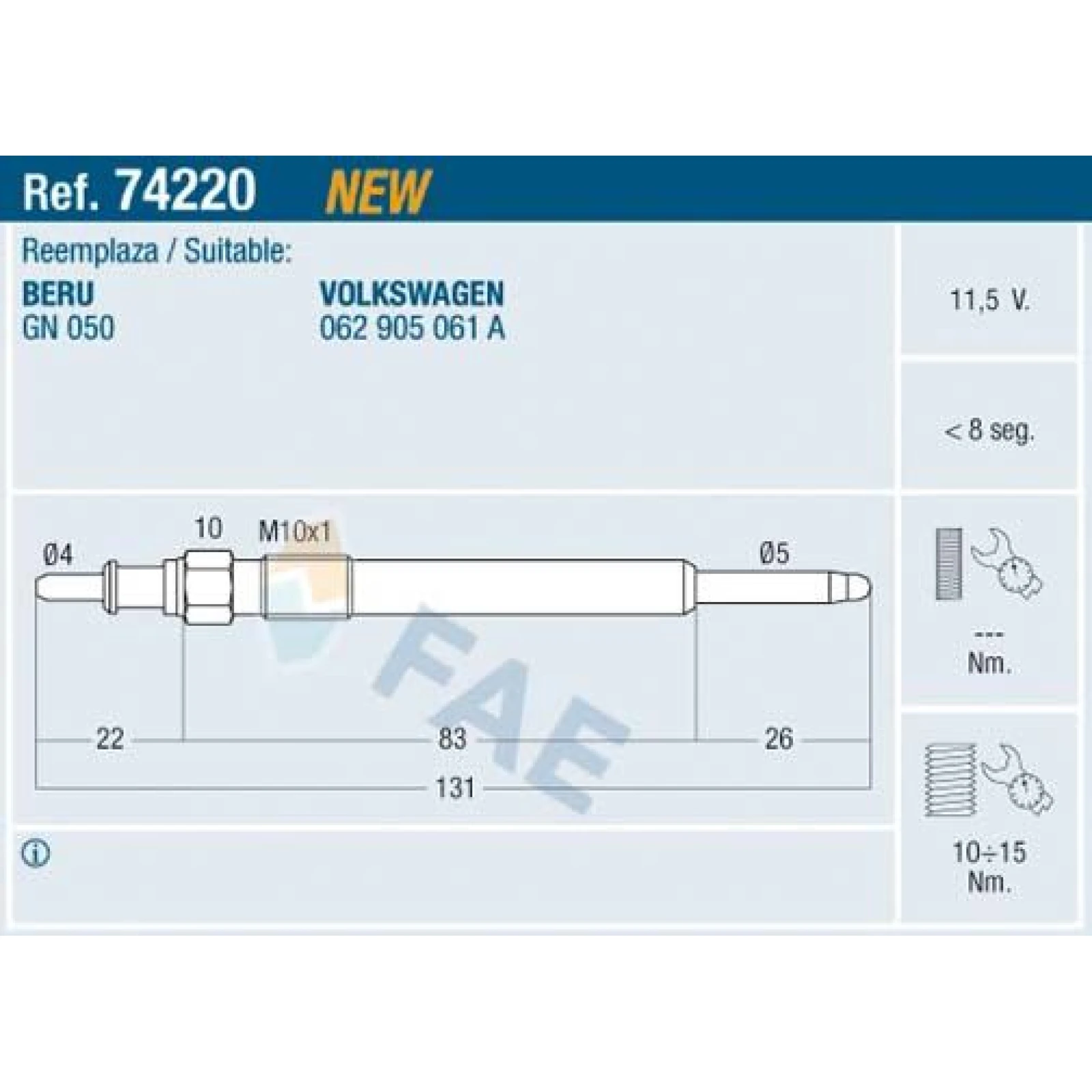 FAE Glühkerze 74220