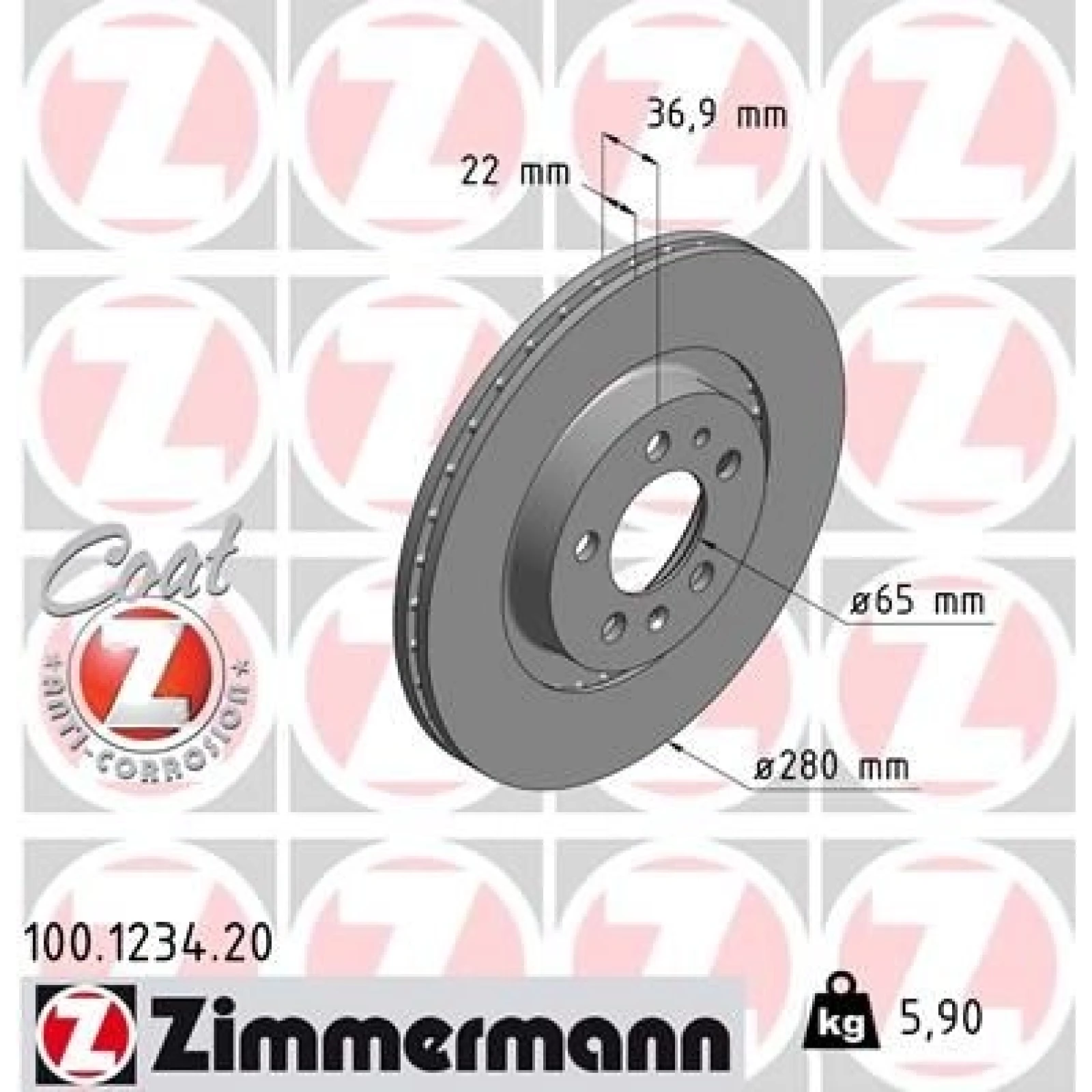 ZIMMERMANN Bremsscheibe 100.1234.20