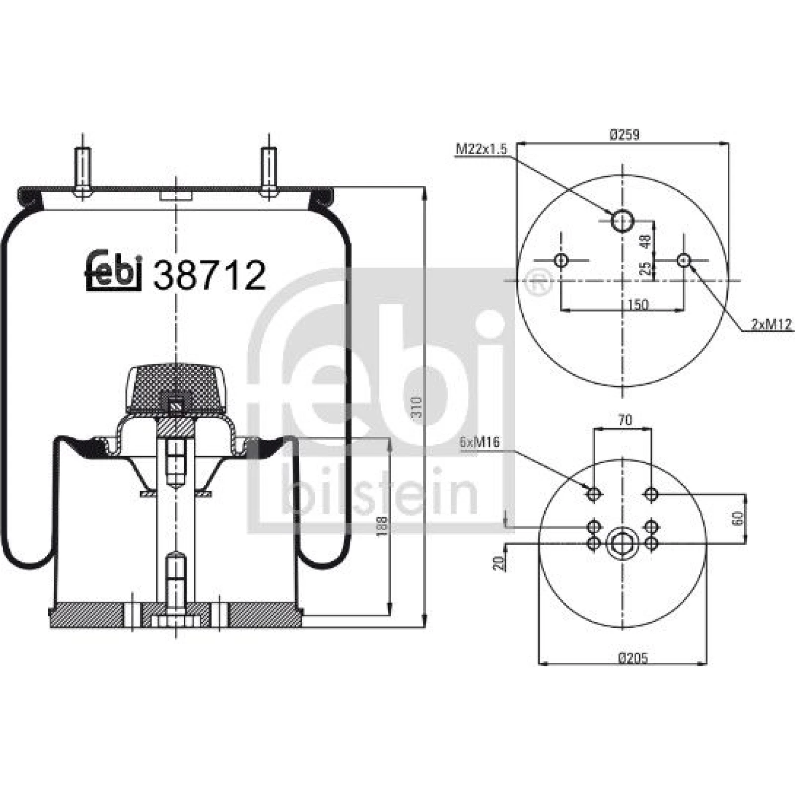 FEBI BILSTEIN Luftfeder 38712