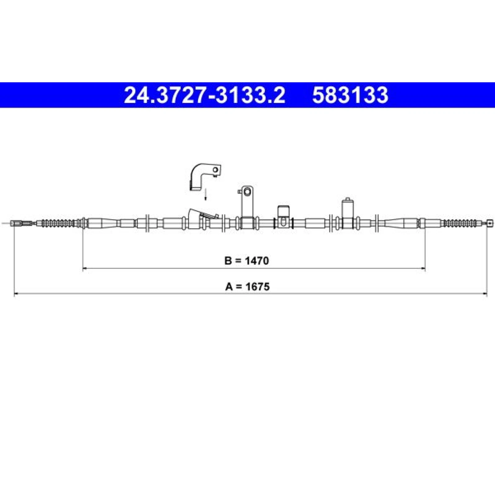 ATE Handbremsseil Seilzug Festellbremse 24.3727-3133.2