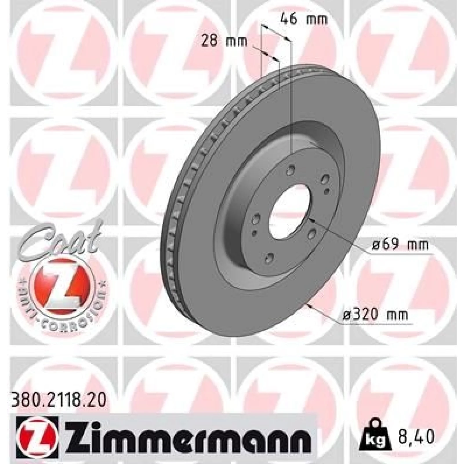 ZIMMERMANN Bremsscheibe 380.2118.20