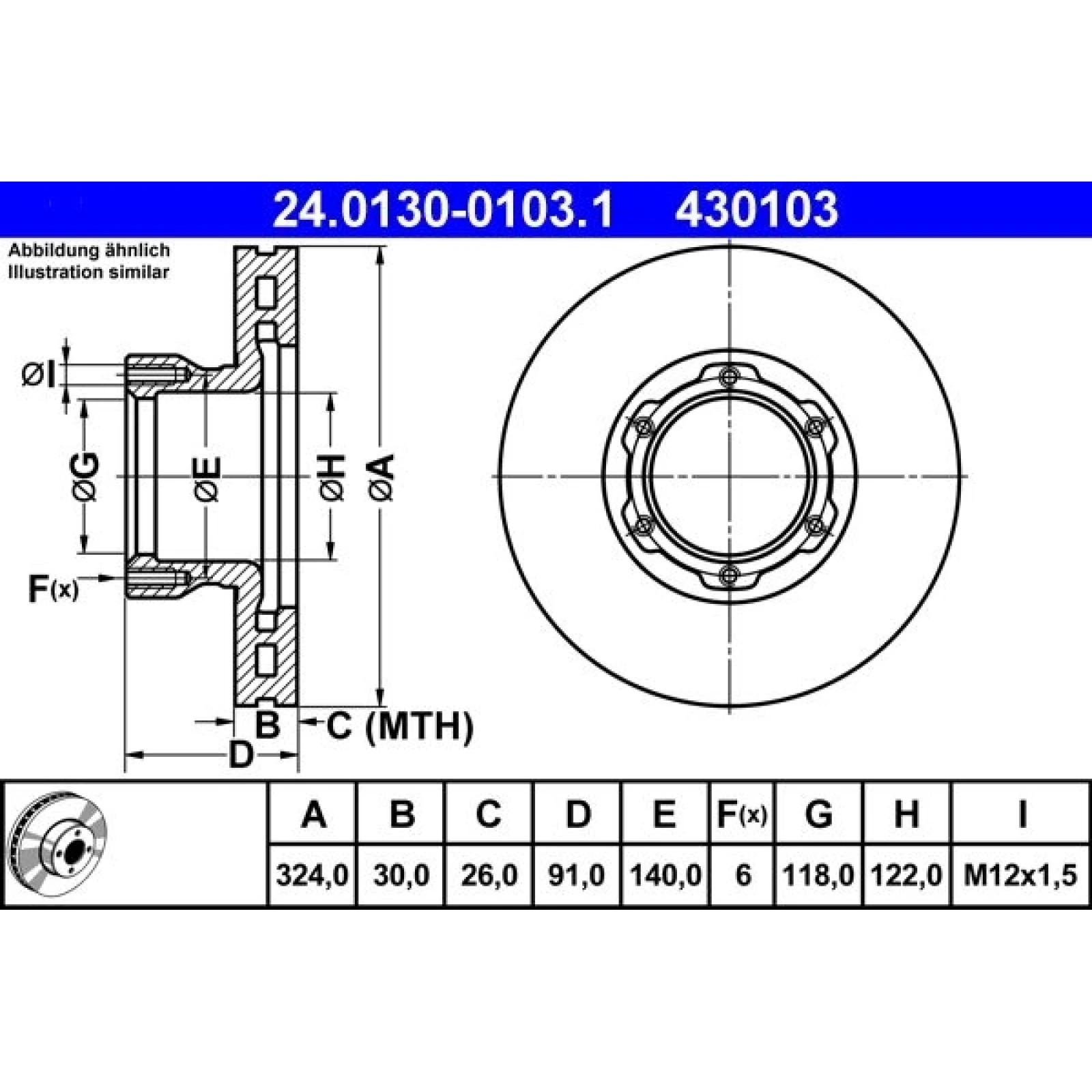 Bremsscheibe Db P. Vario 96-13 24.0130-0103.1