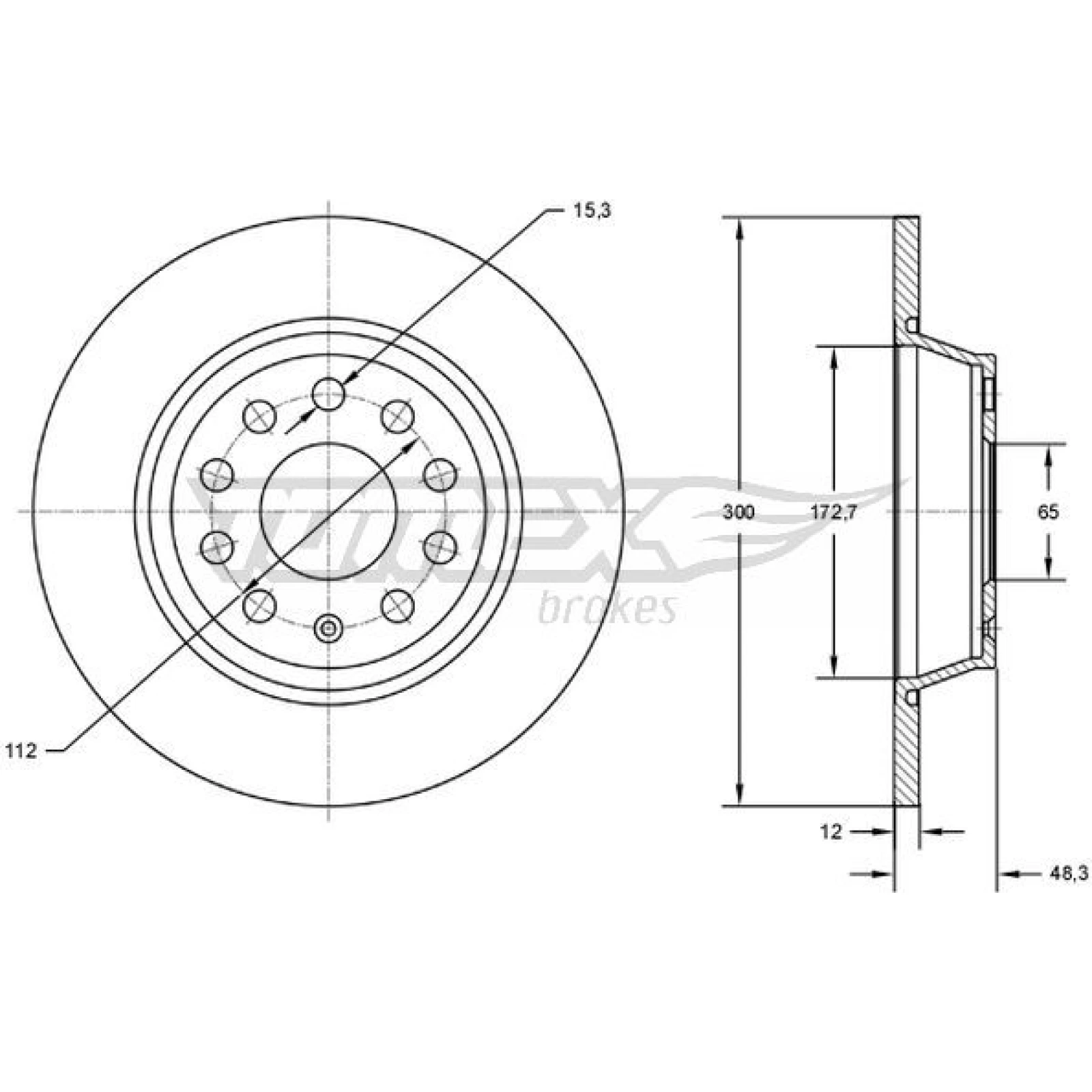 TOMEX brakes Bremsscheibe TX 72-69