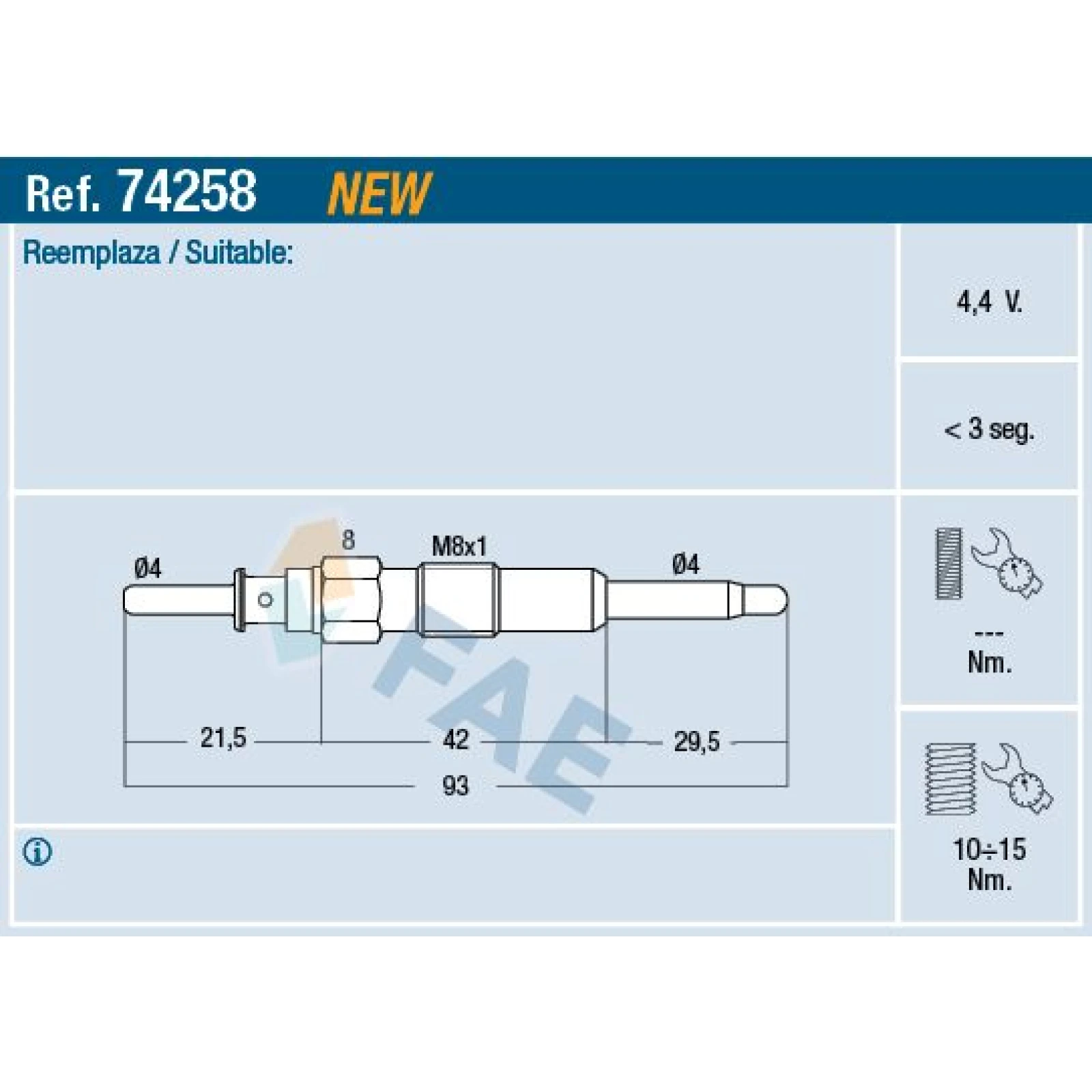 FAE Glühkerze 74258