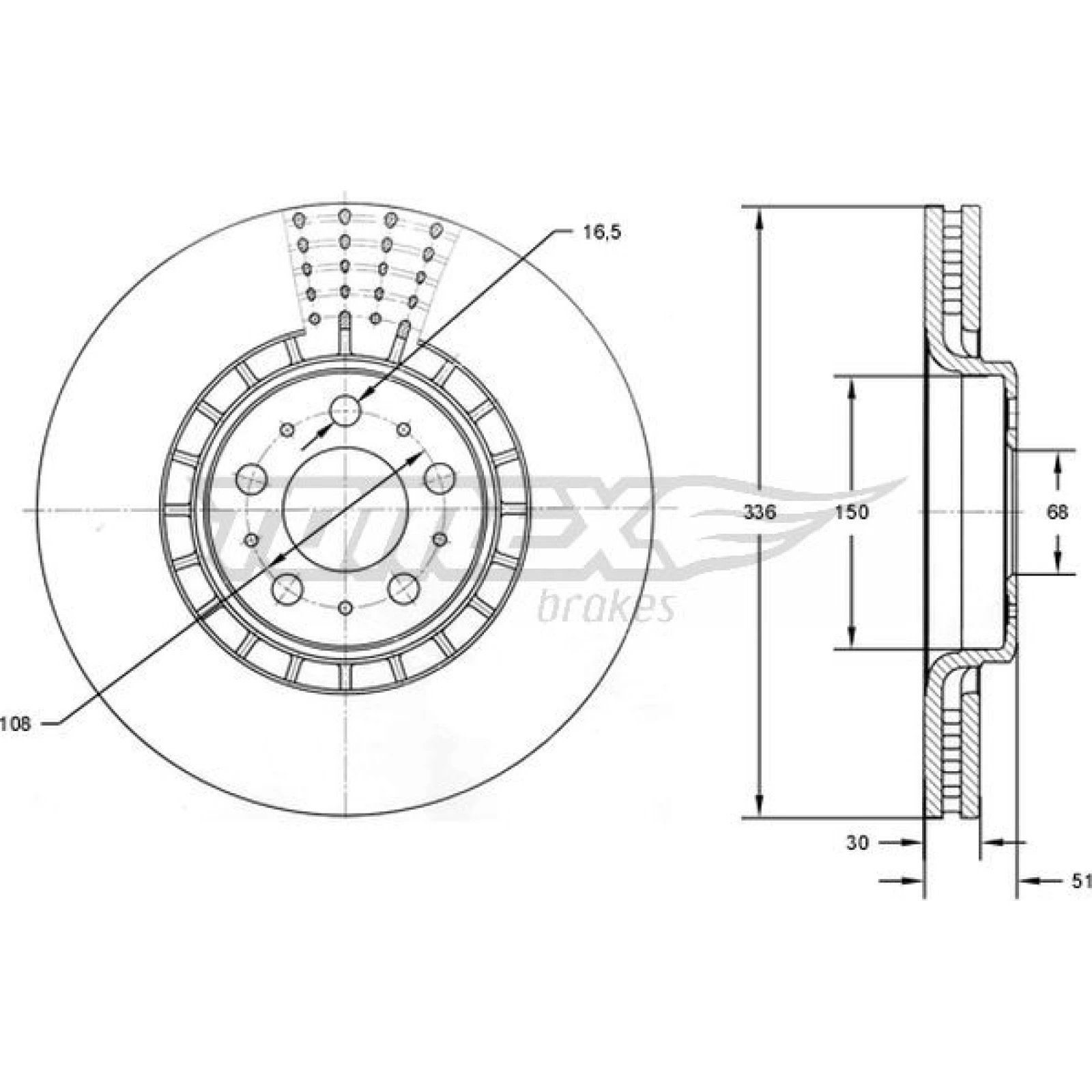 TOMEX brakes Bremsscheibe TX 73-09