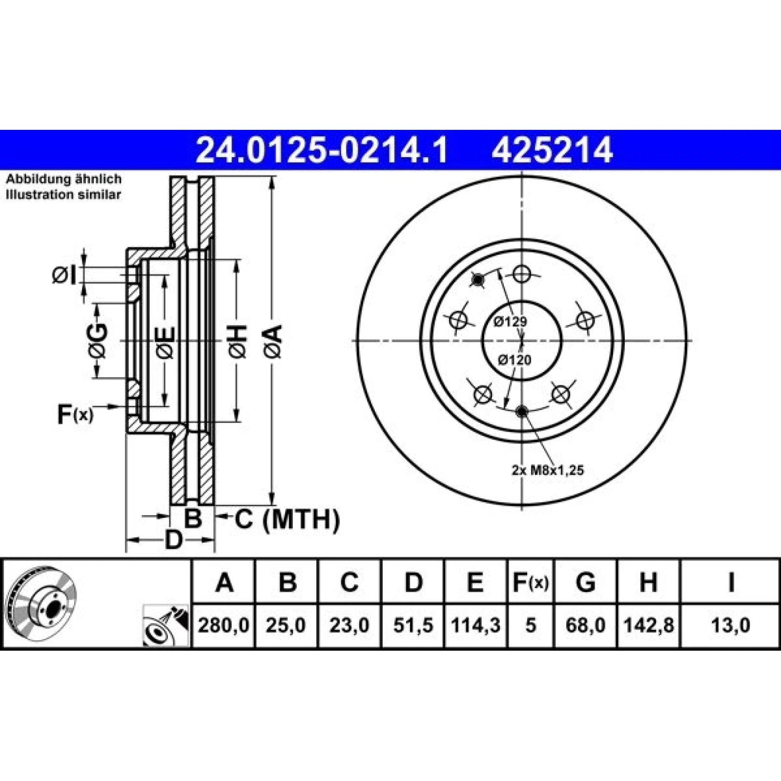 Bremsscheibe 24.0125-0214.1