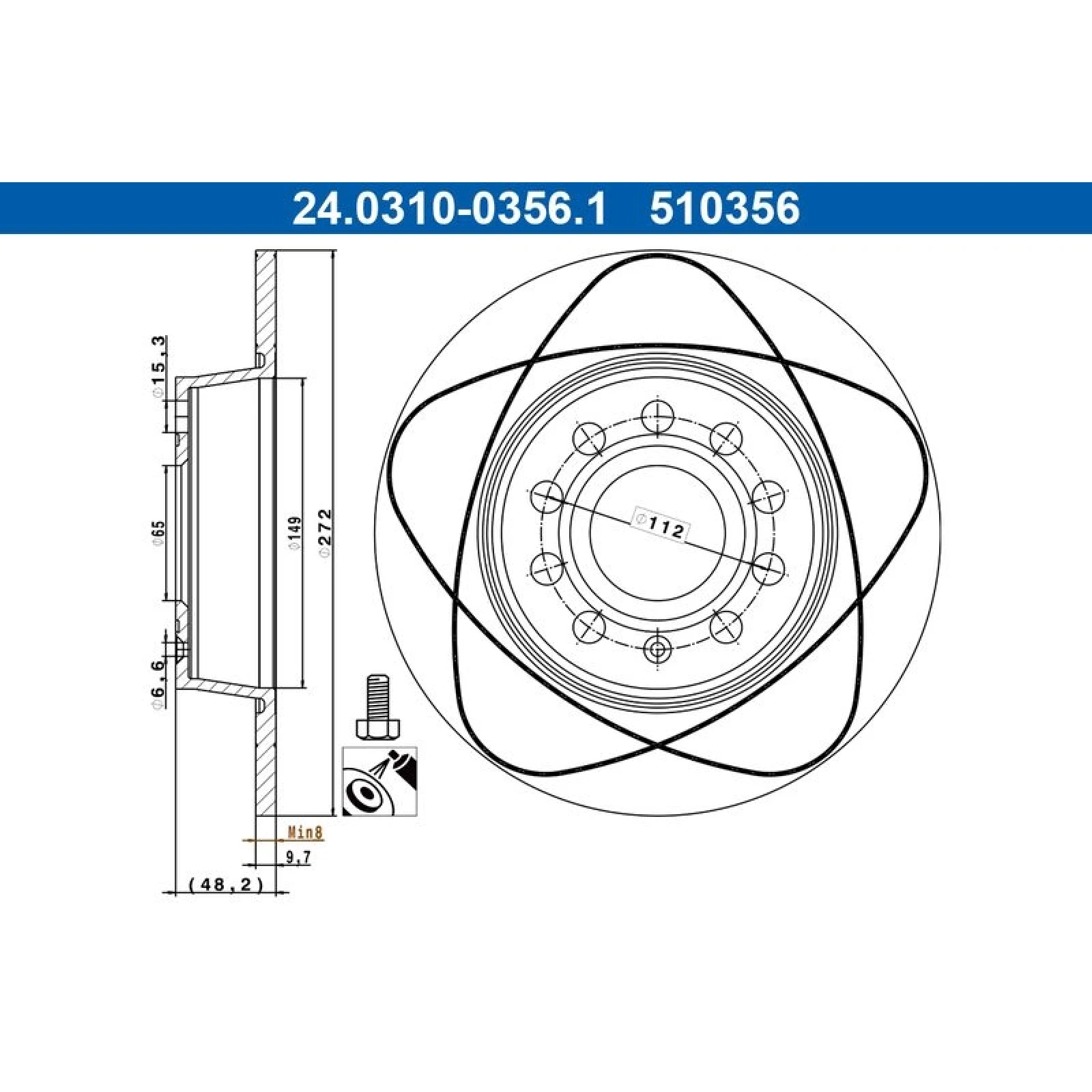 Bremsscheibe Vw T. Caddy/Eos/Golf/Touran 04- Power Disc 24.0310-0356.1