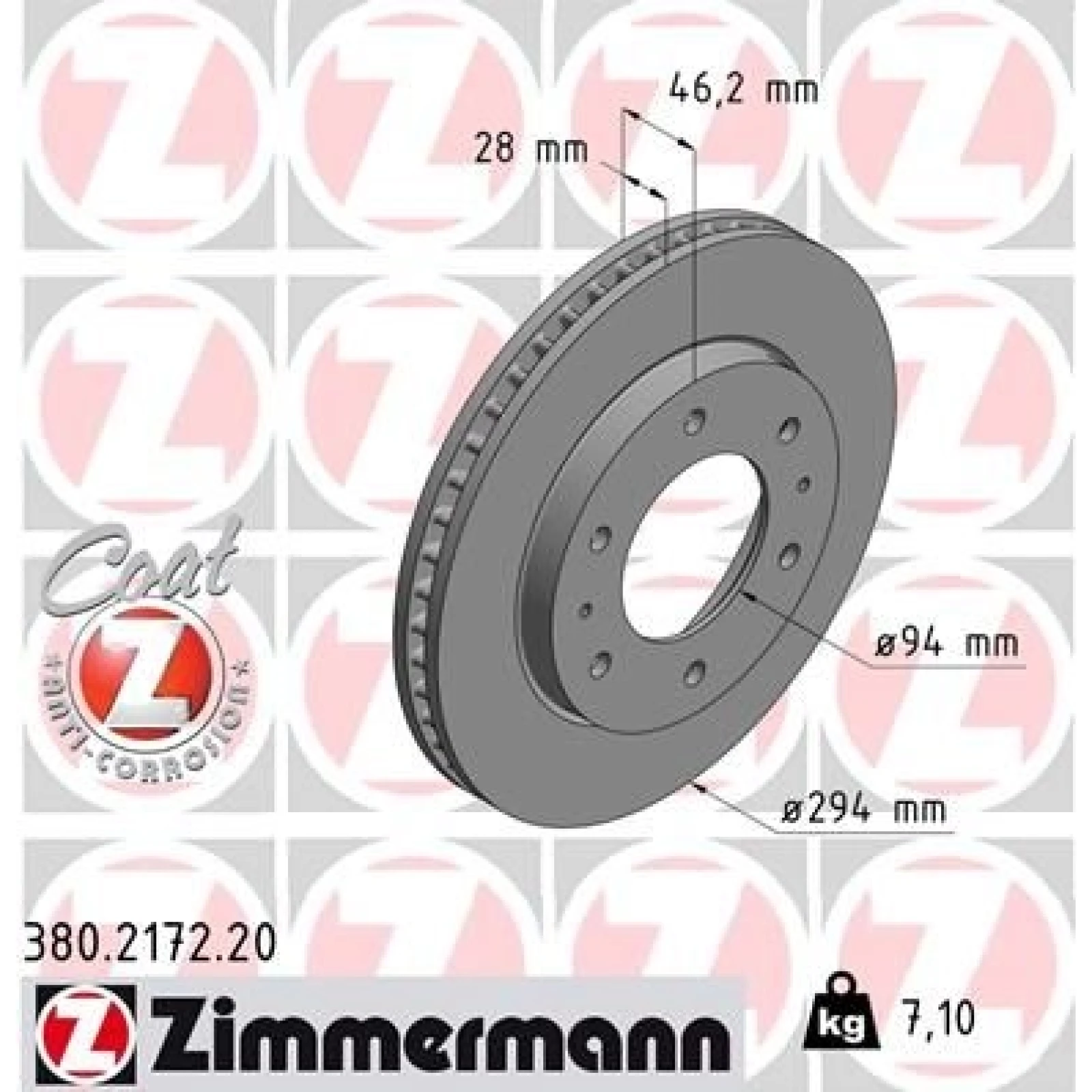 ZIMMERMANN Bremsscheibe 380.2172.20