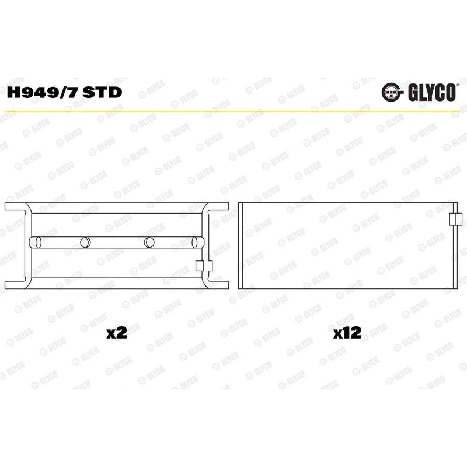 GLYCO Kurbelwellenlager H949/7 STD