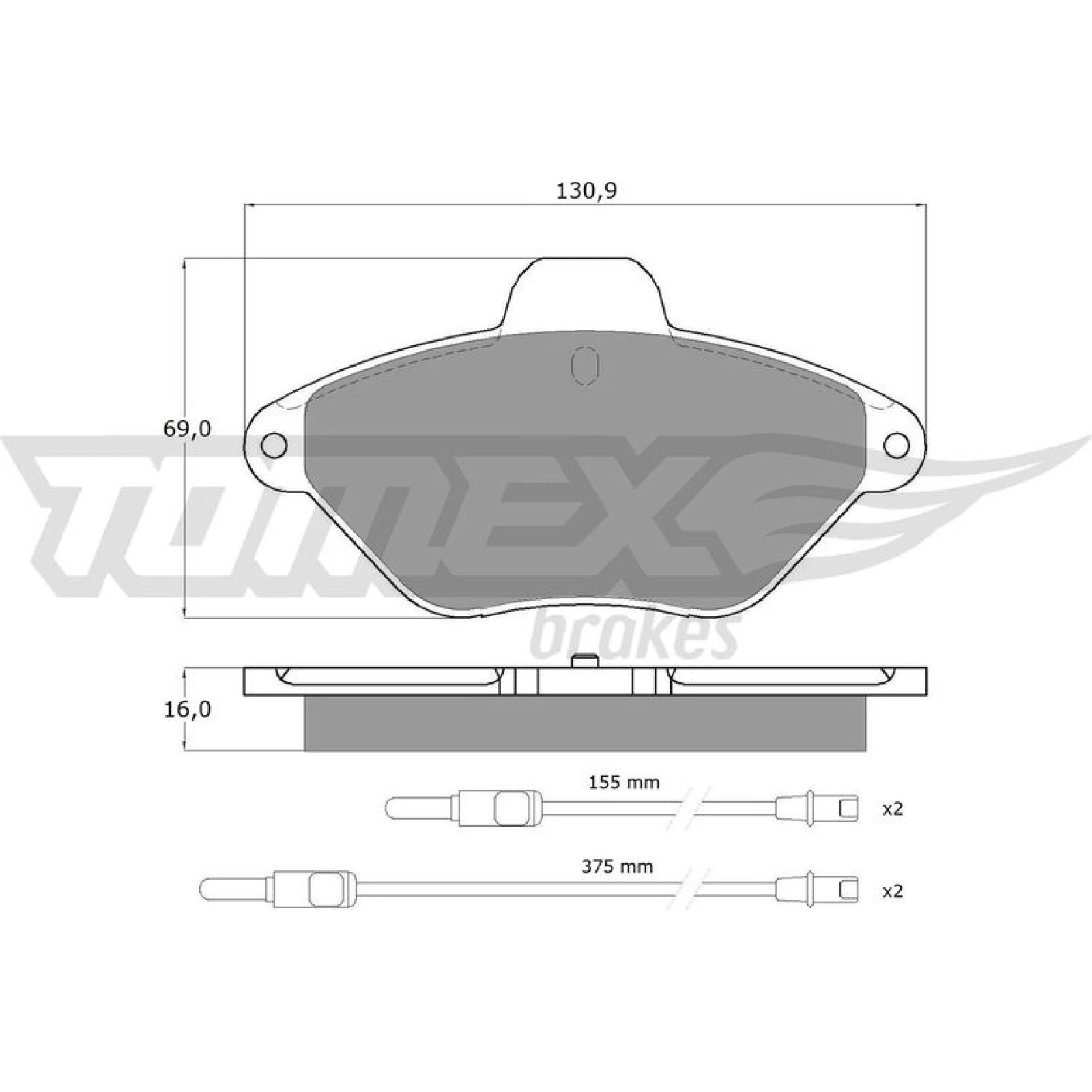 TOMEX brakes Bremsbelagsatz, Scheibenbremse TX 11-89