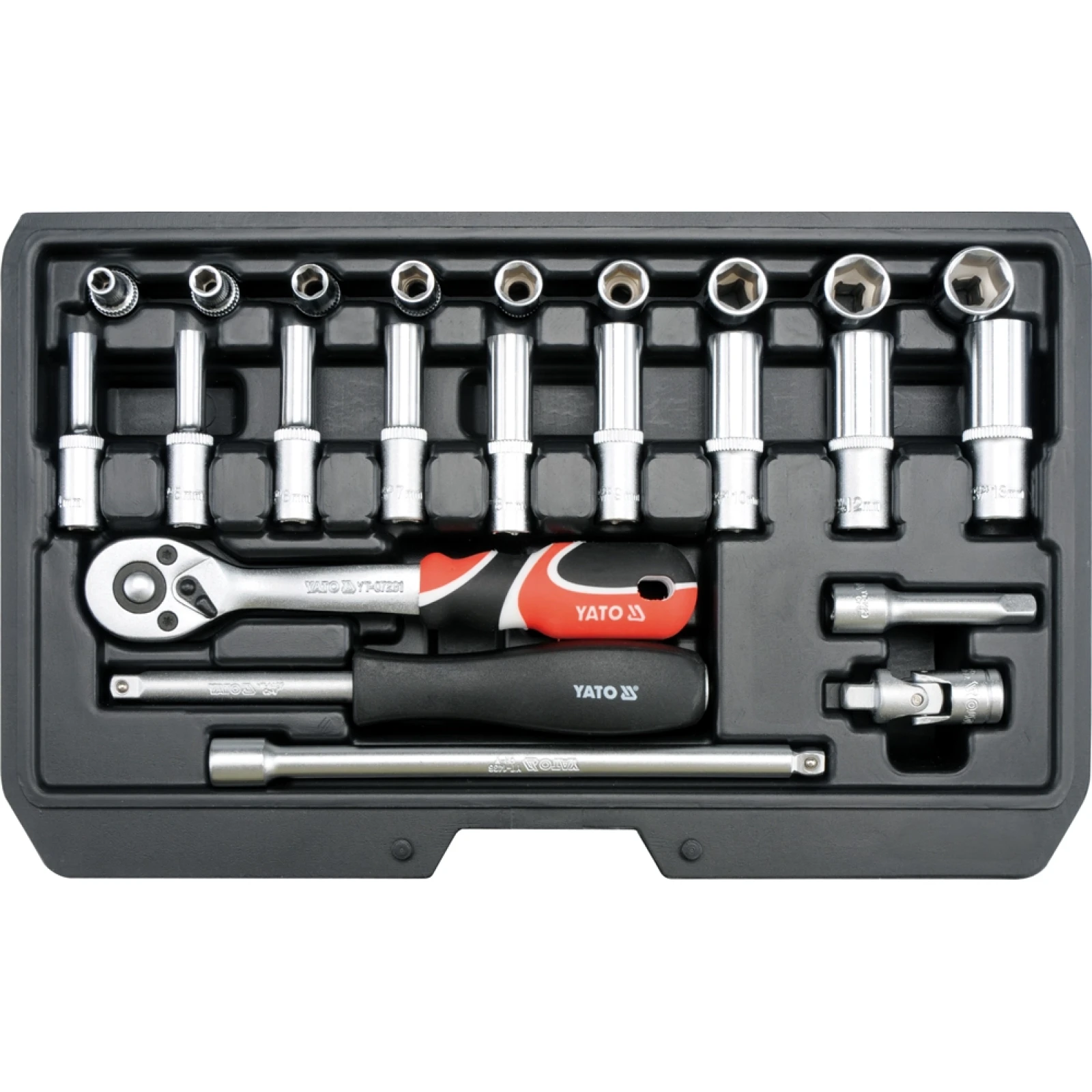 YATO YT-14451 Steckschlüsselsatz Xs 1 / 4 Typ2 23-teilig