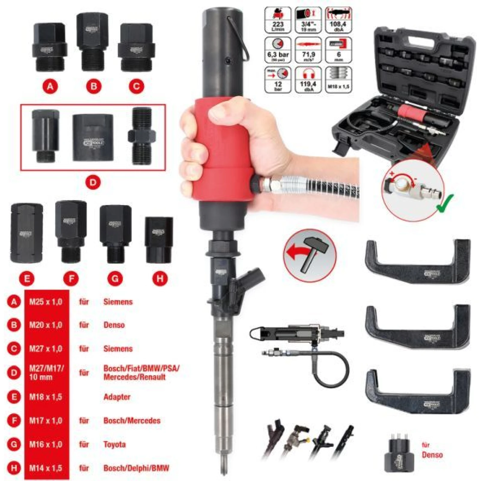 KS TOOLS Demontagewerkzeugsatz, Common-Rail-Injektor 152.1130