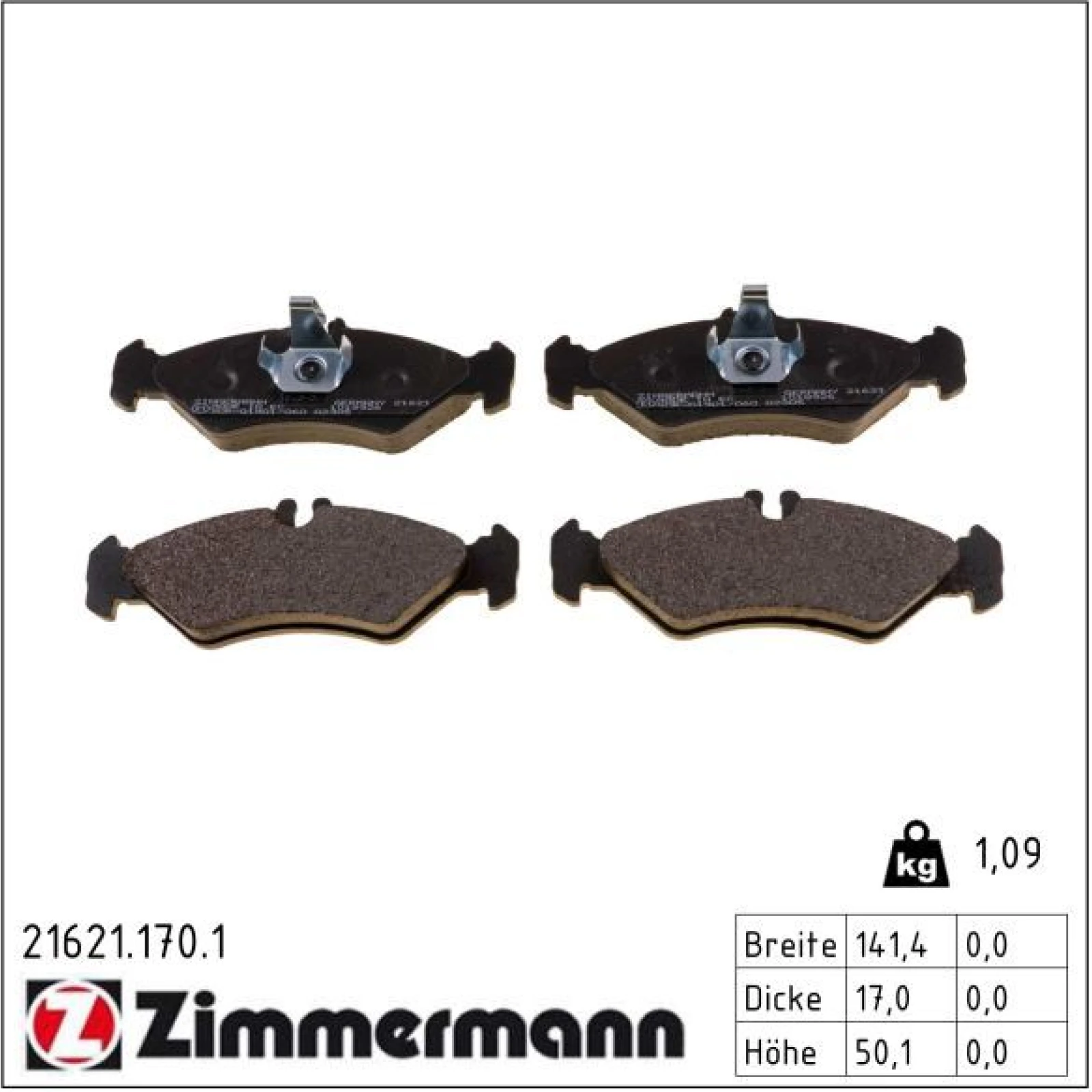 ZIMMERMANN Bremsbeläge 21621.170.1