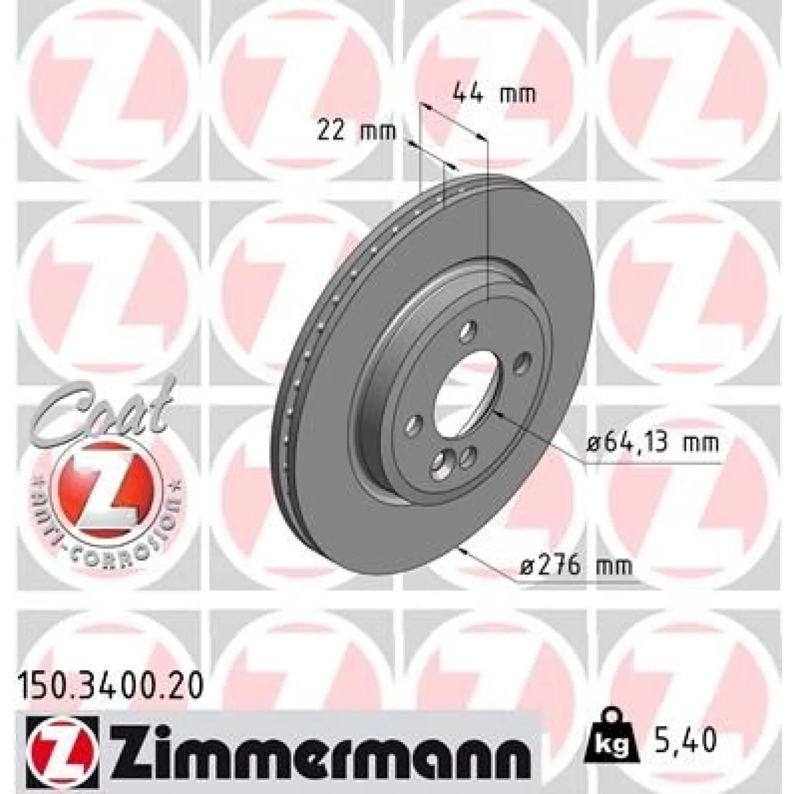 ZIMMERMANN Bremsscheibe 150.3400.20