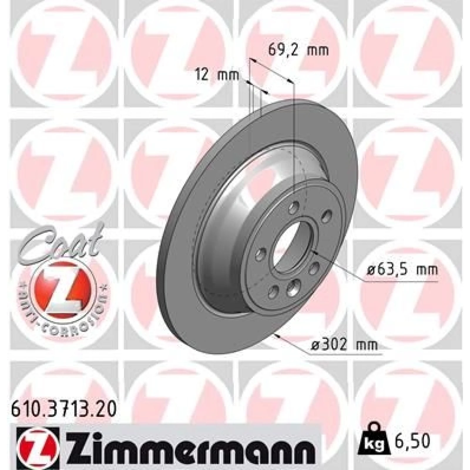 ZIMMERMANN Bremsscheibe 610.3713.20