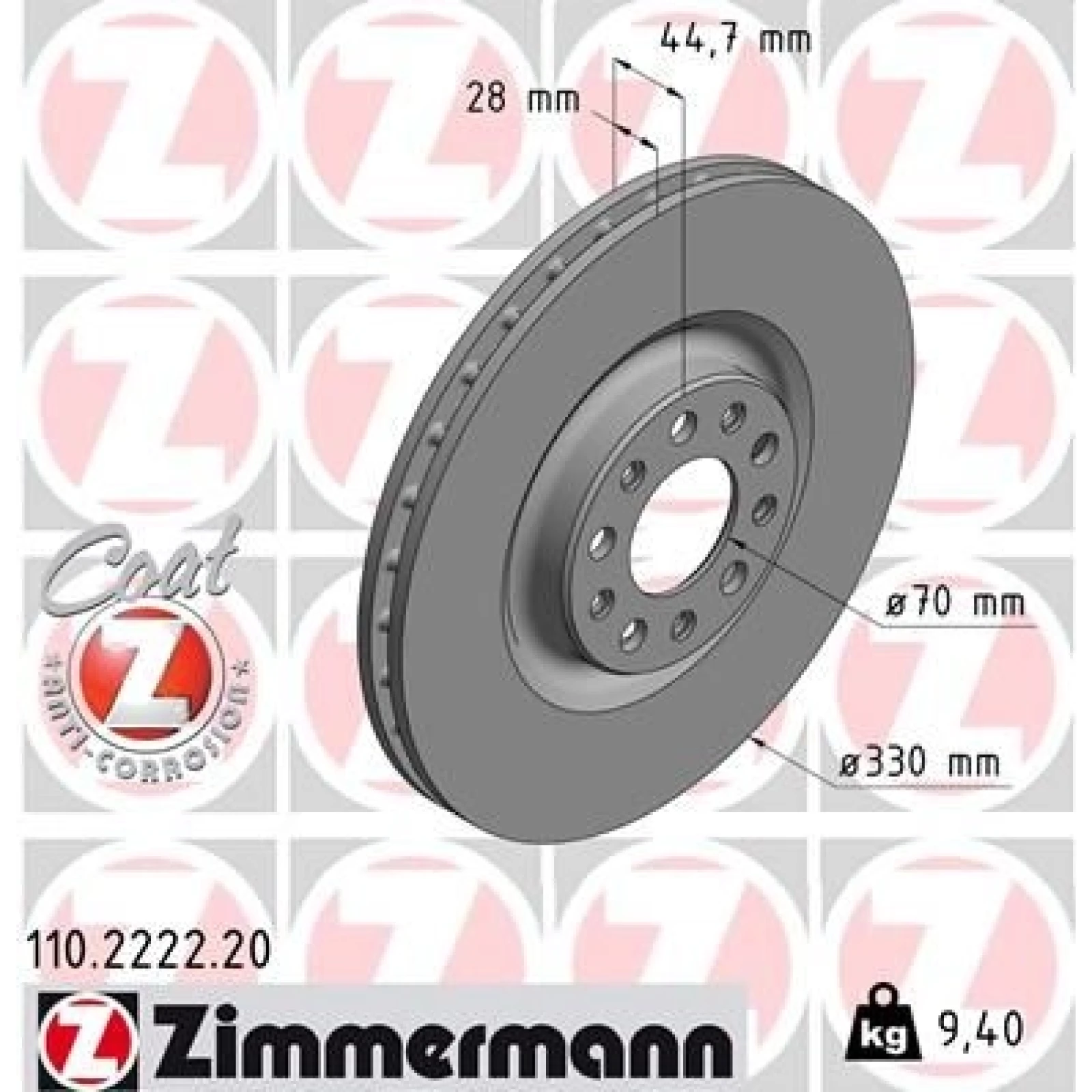 ZIMMERMANN Bremsscheibe 110.2222.20