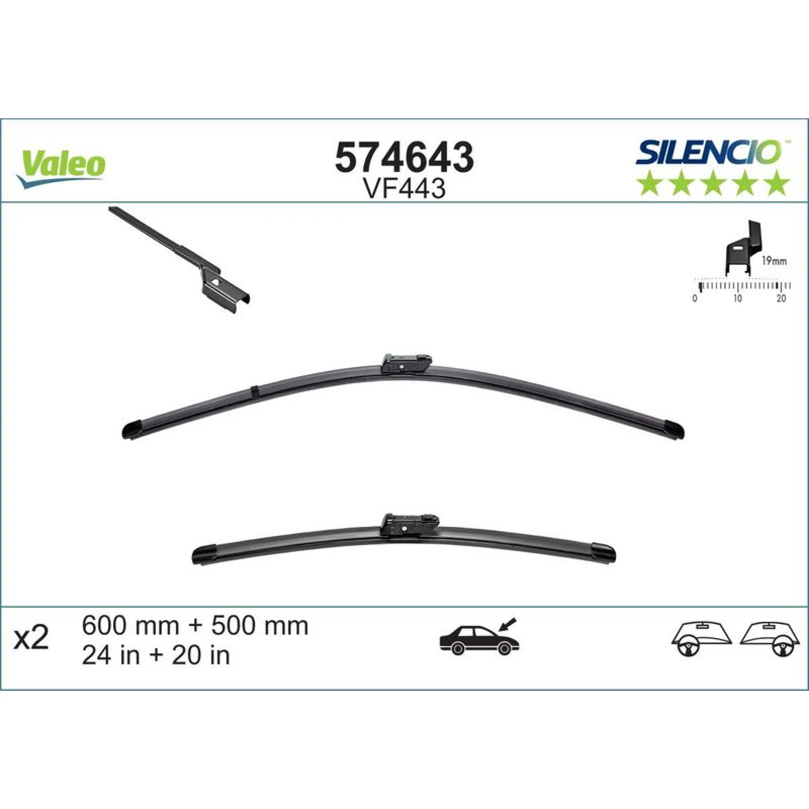 VM443 VALEO Silencio X.TRM Wischer 574643
