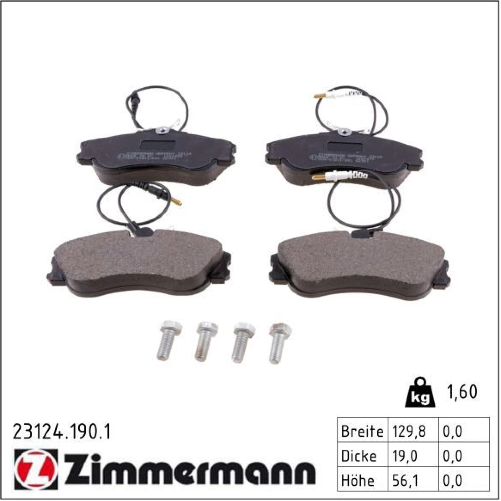 ZIMMERMANN Bremsbeläge 23124.190.1