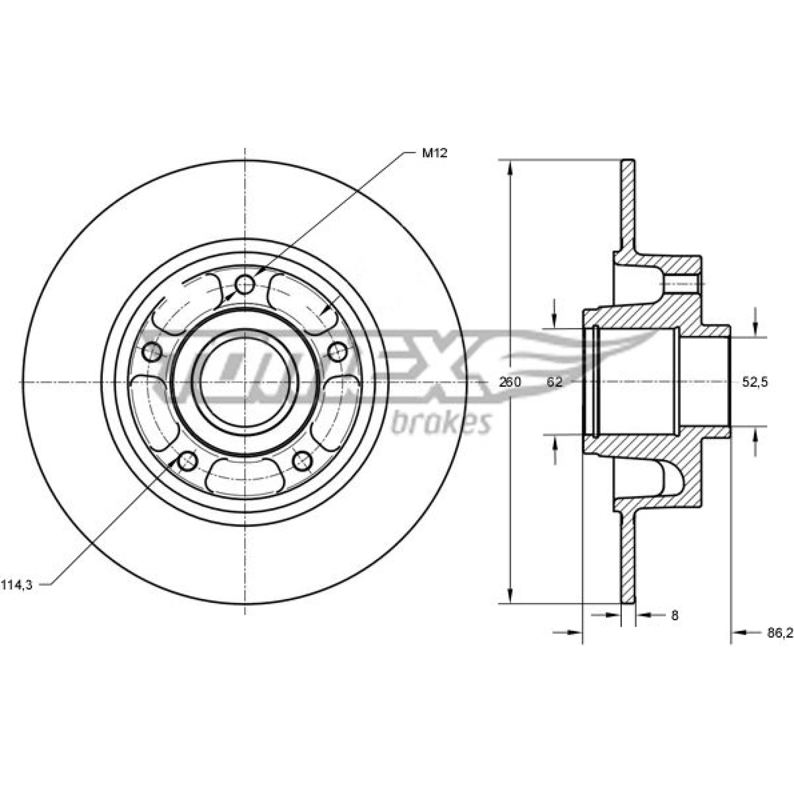 TOMEX brakes Bremsscheibe TX 73-551