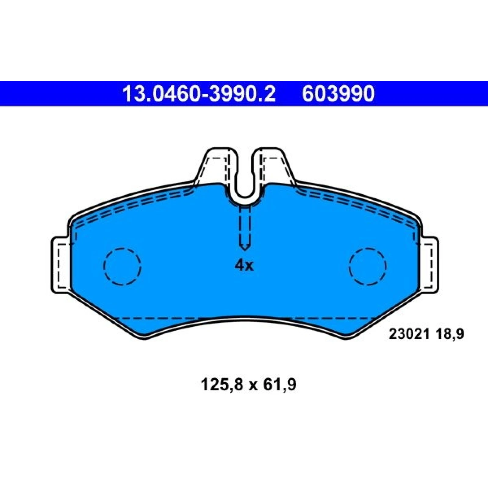 ATE Bremsbelagsatz VW Hinterachse Lt 28-46 2.5-2.8 TDI 96-06 13.0460-3990.2