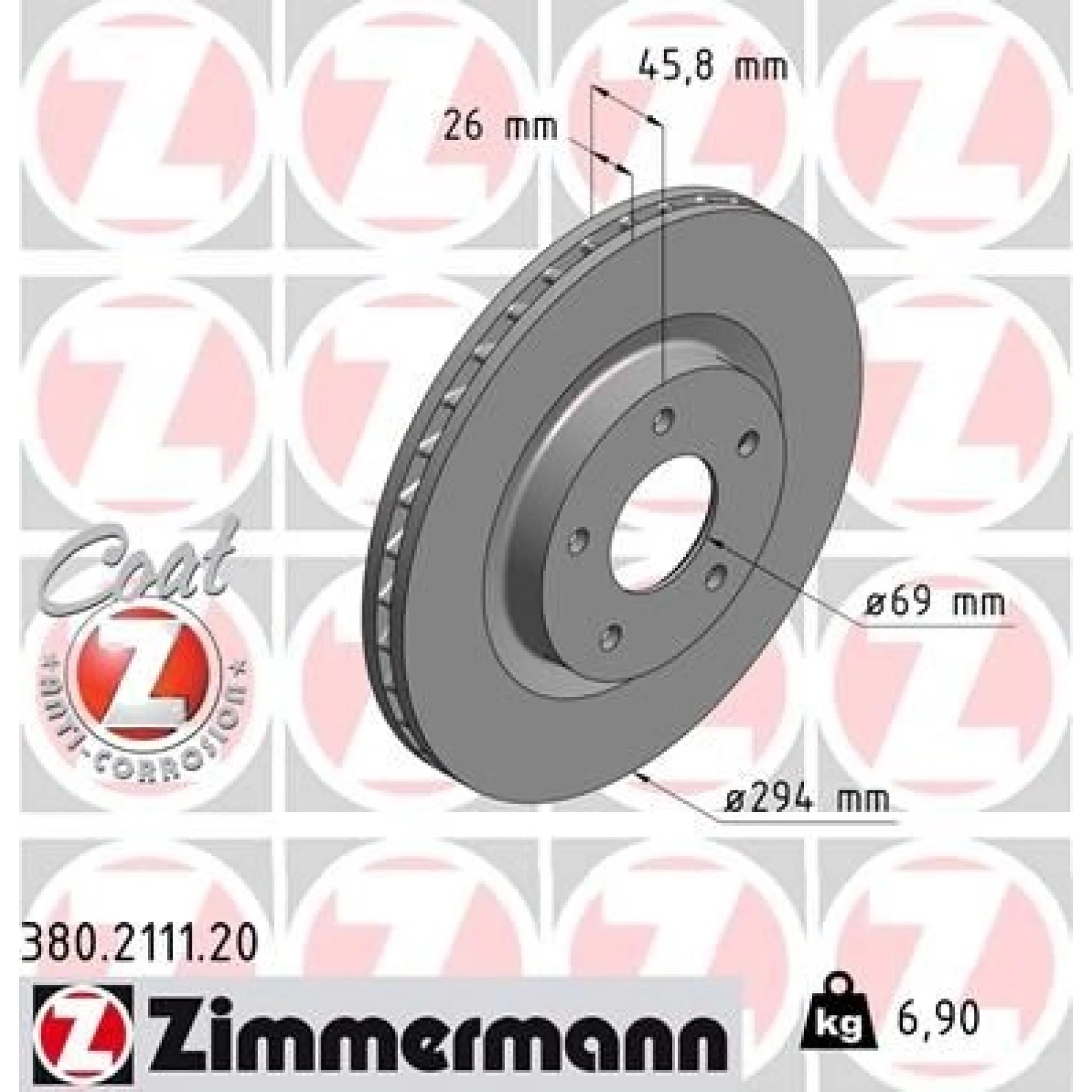 ZIMMERMANN Bremsscheibe 380.2111.20
