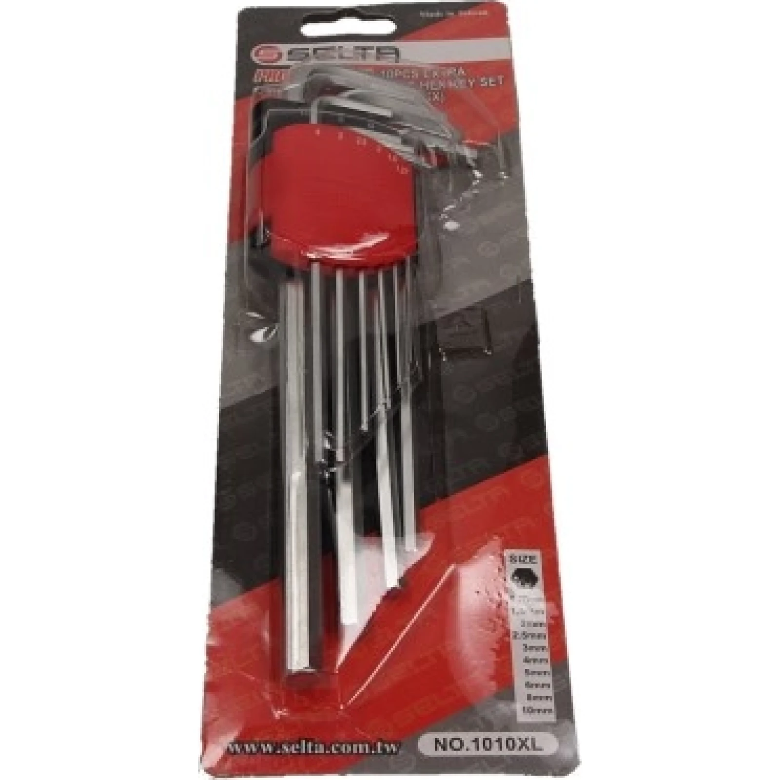 Satz Innensechskantschlüssel Extra Lang Hex, Im Griff, 10-Teilig, 1,27-10 mm SE-1010HXL