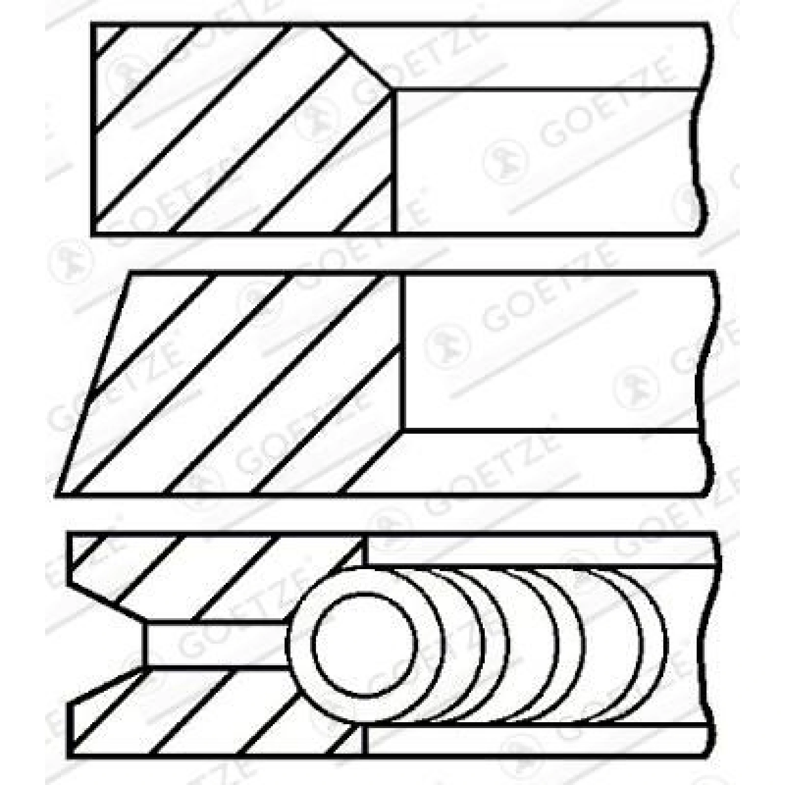GOETZE ENGINE Kolbenringsatz 08-336600-00