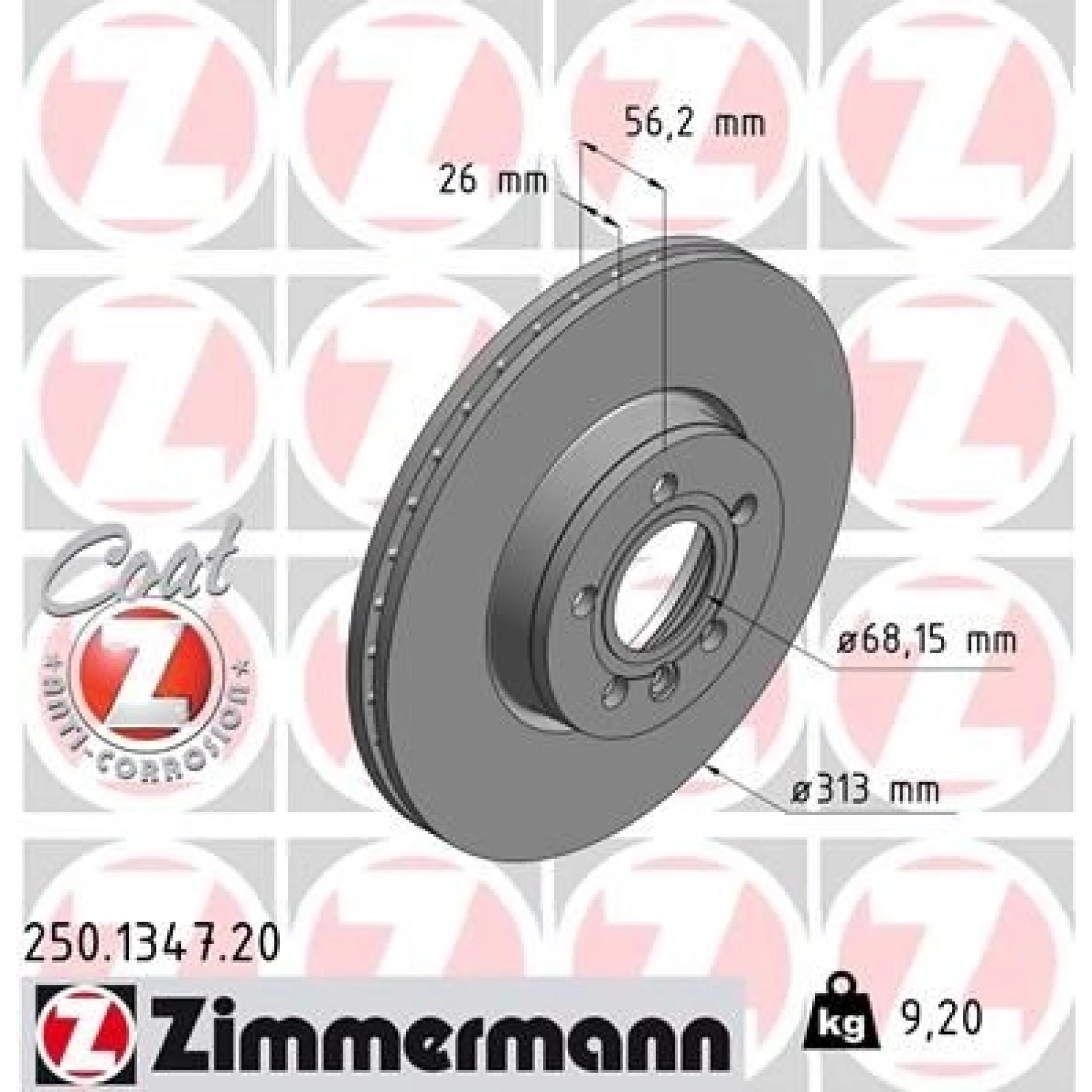 ZIMMERMANN Bremsscheibe 250.1347.20